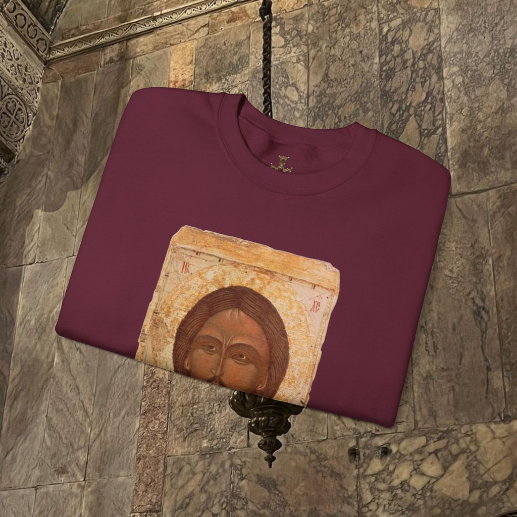 Byzantine Icon Art Sweatshirt - Manuscript Design