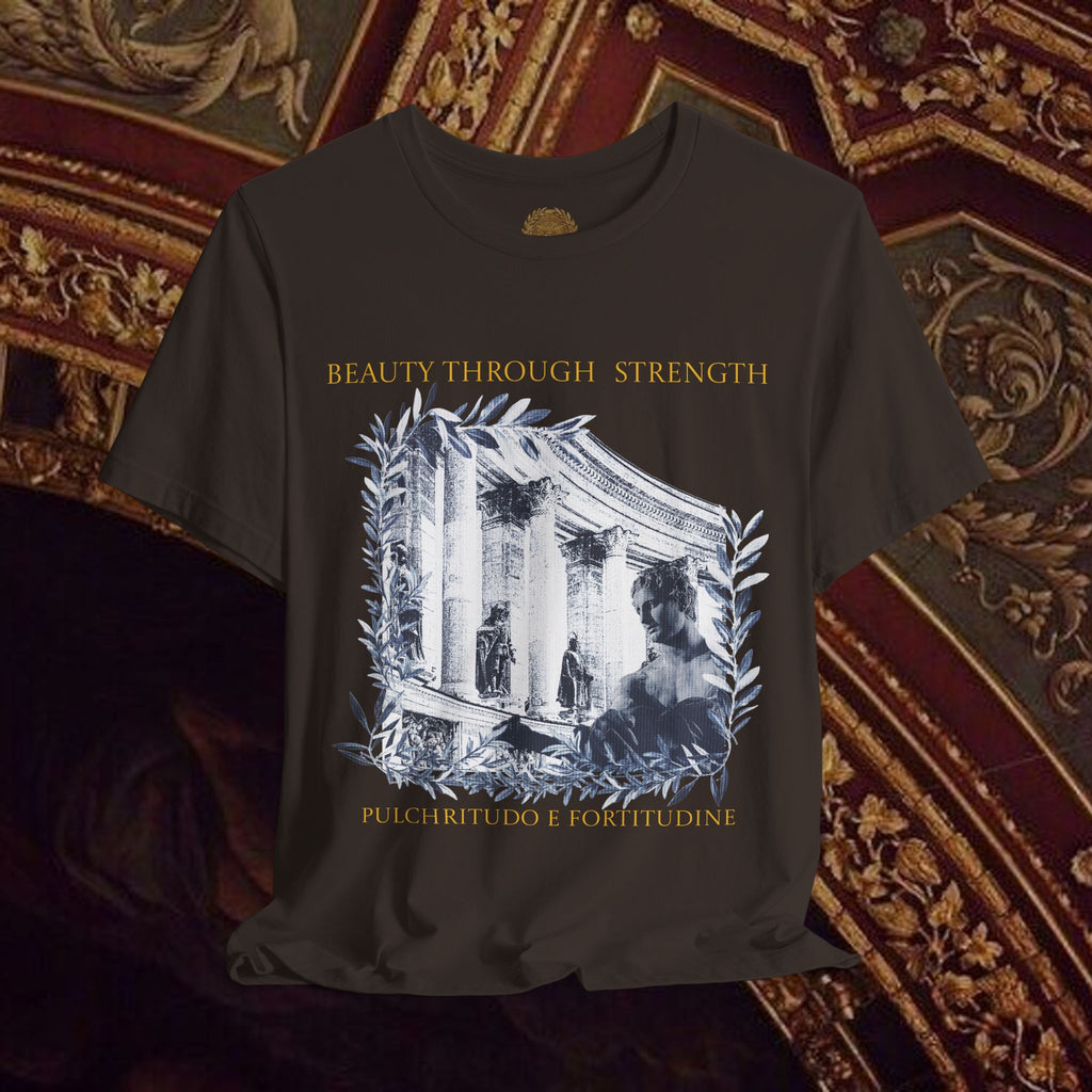 Beauty Through Strength Classically-Inspired Cotton Graphic T-Shirt