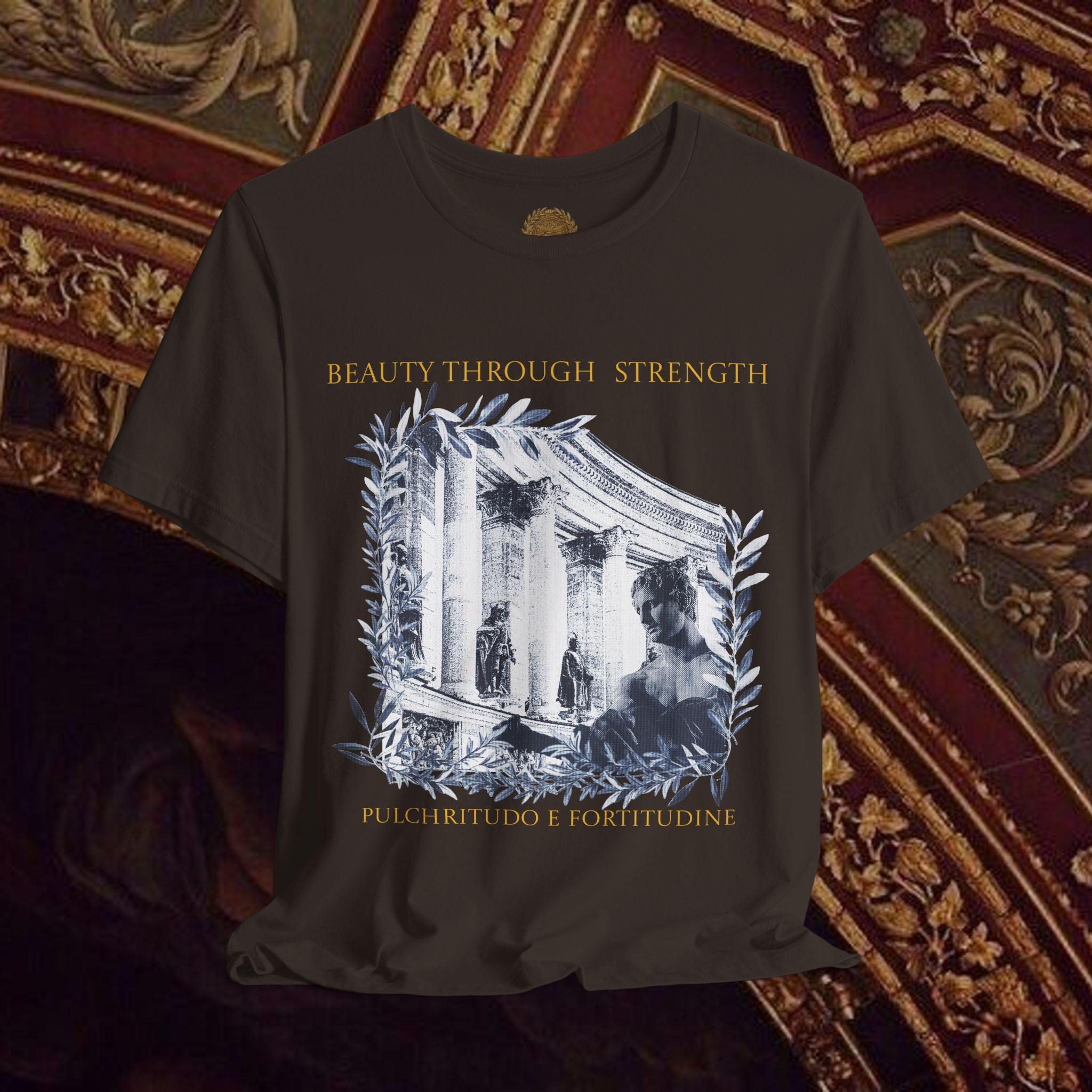 Beauty Through Strength Classically-Inspired Cotton Graphic T-Shirt