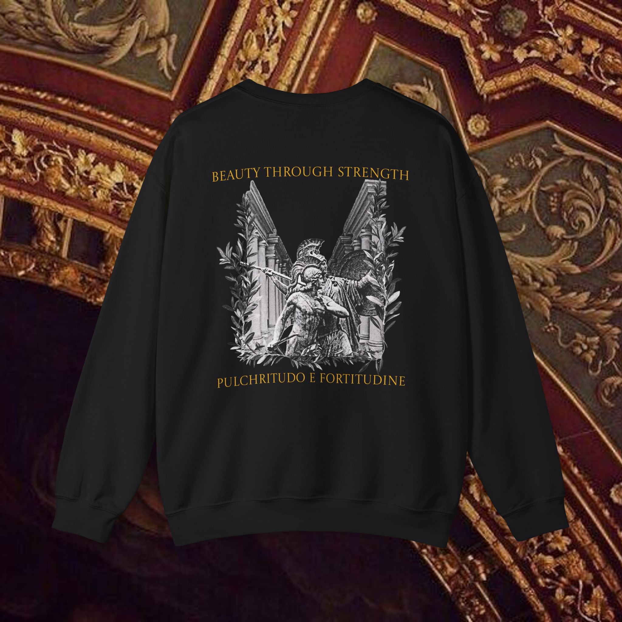 The Goddess's Protection Classically-Inspired Cotton Graphic Sweatshirt Back Version