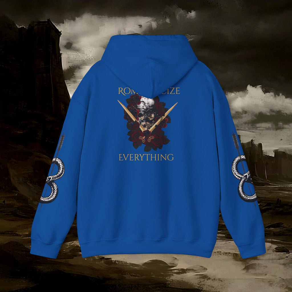 The Barbarian's Fate Medieval Dark Fantasy Inspired Graphic Hoodie back version