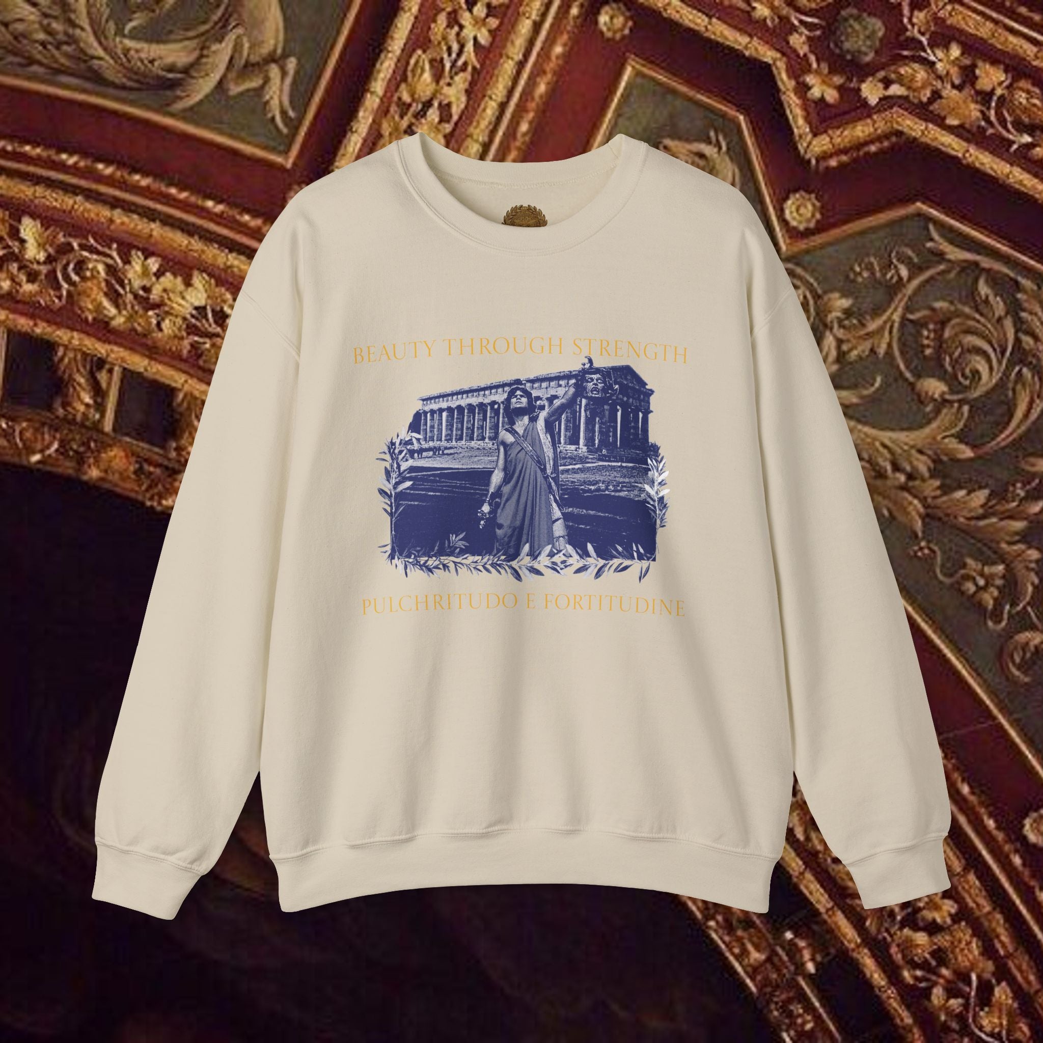 The Hero's Victory Classically-Themed Cotton Graphic T Sweatshirt