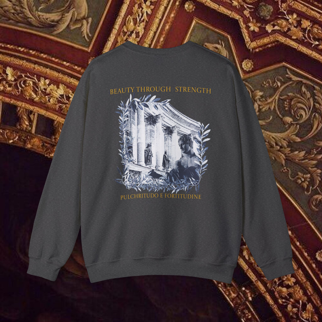 Beauty Through Strength Classically-Inspired Cotton Graphic Sweatshirt Back Version