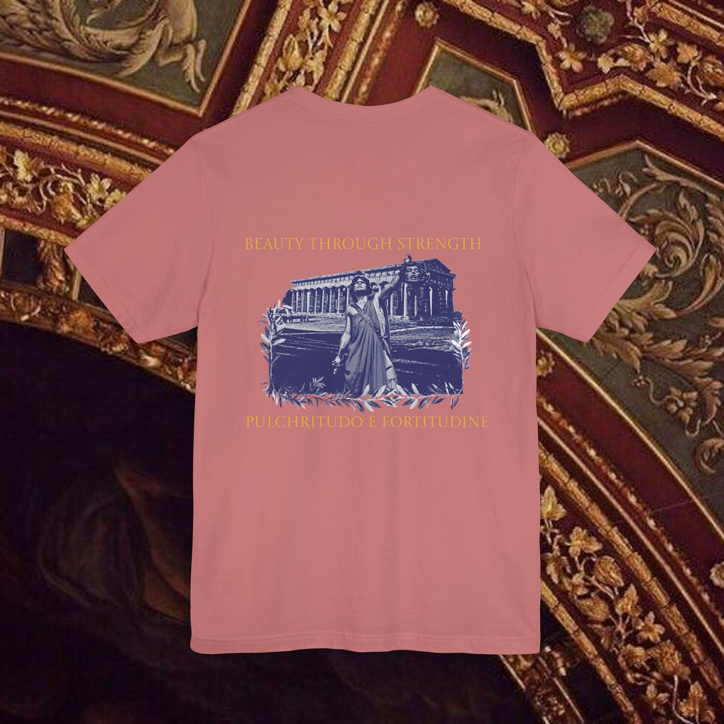 Title: The Hero's Victory Classically-Themed Cotton Graphic T Shirt Back Version