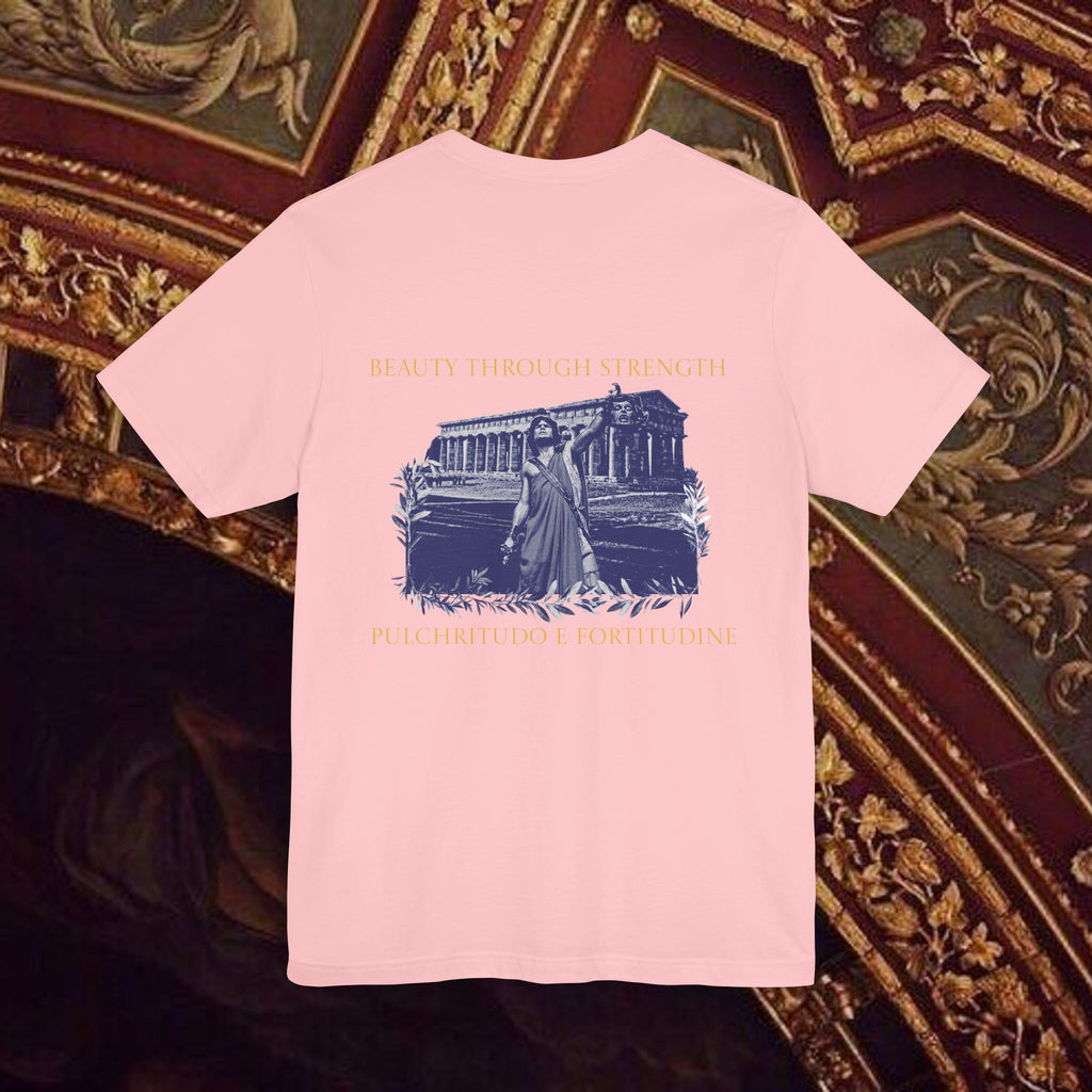 Title: The Hero's Victory Classically-Themed Cotton Graphic T Shirt Back Version