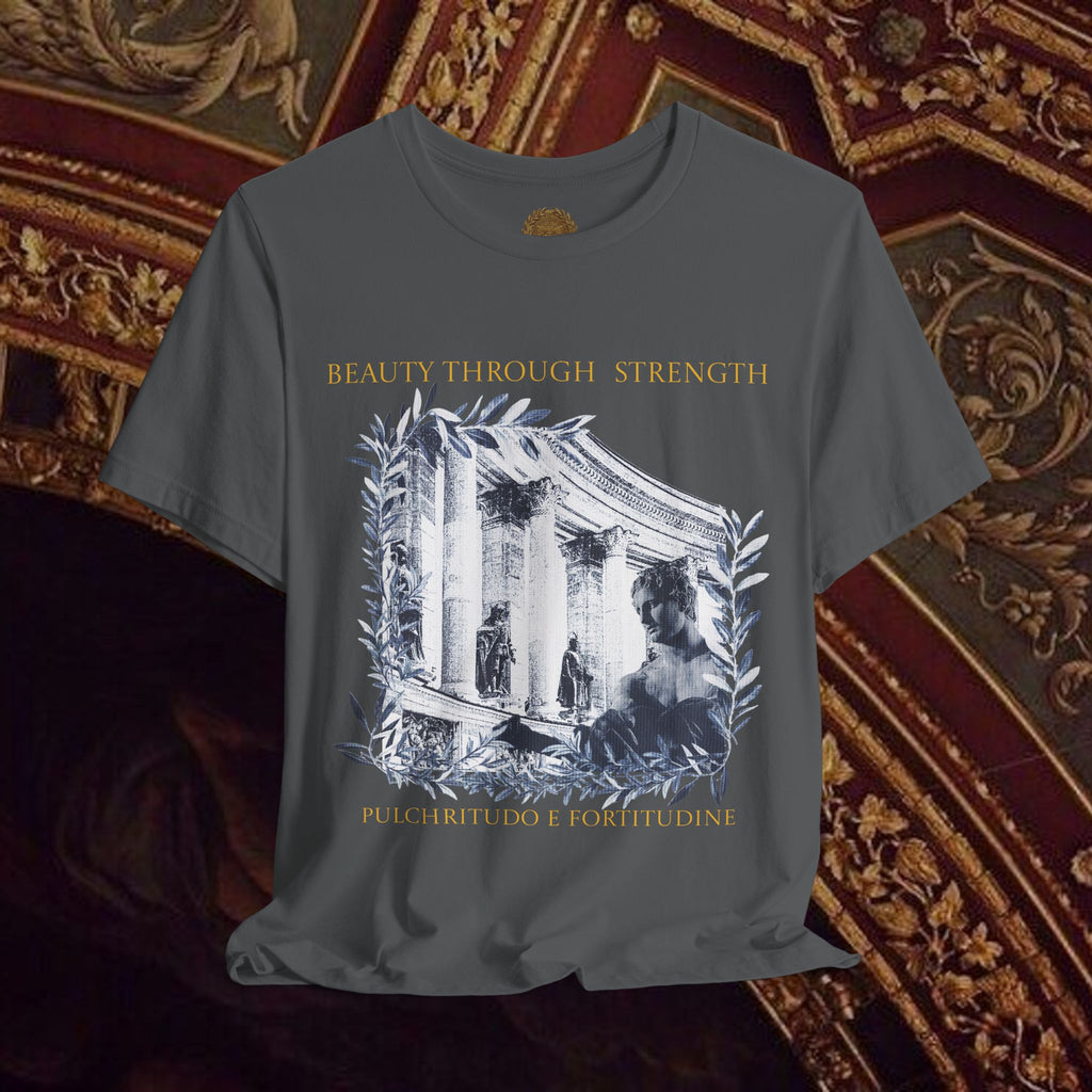 Beauty Through Strength Classically-Inspired Cotton Graphic T-Shirt