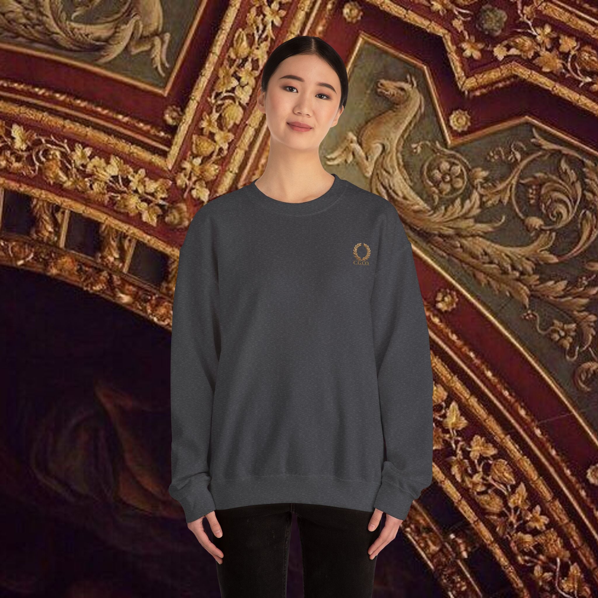 Beauty Through Strength Classically-Inspired Cotton Graphic Sweatshirt Back Version