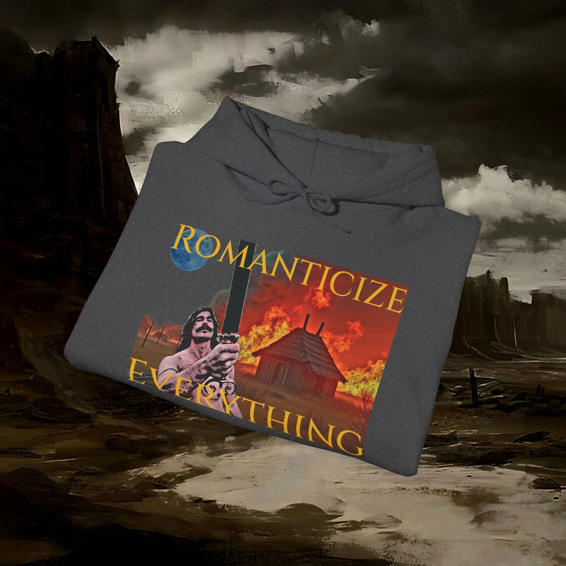 The Barbarian's Mirror Graphic Early Medieval Fantasy Inspired Hoodie