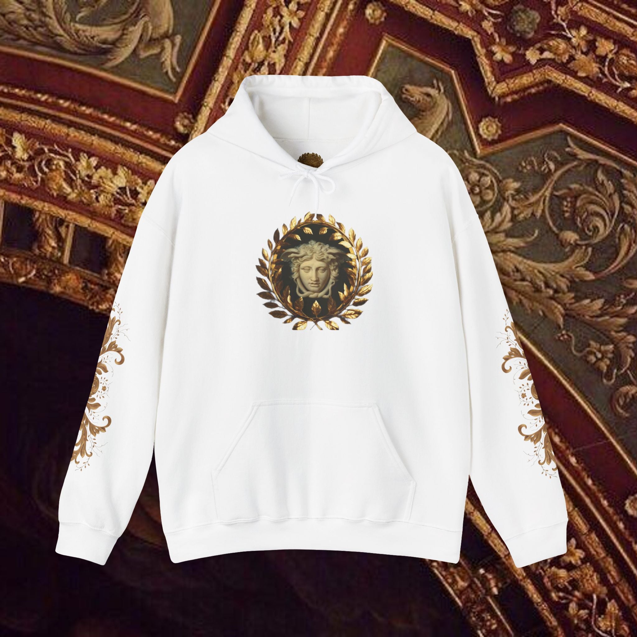 Medusa's Gaze Classical Mythology Inspired Unisex Heavy Blend Hooded Graphic Sweatshirt