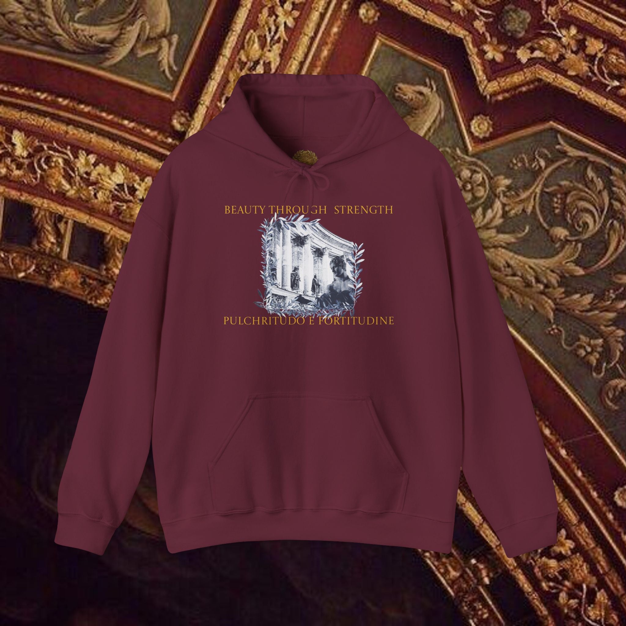 Beauty Through Strength Classically-Inspired Cotton Graphic Hoodie