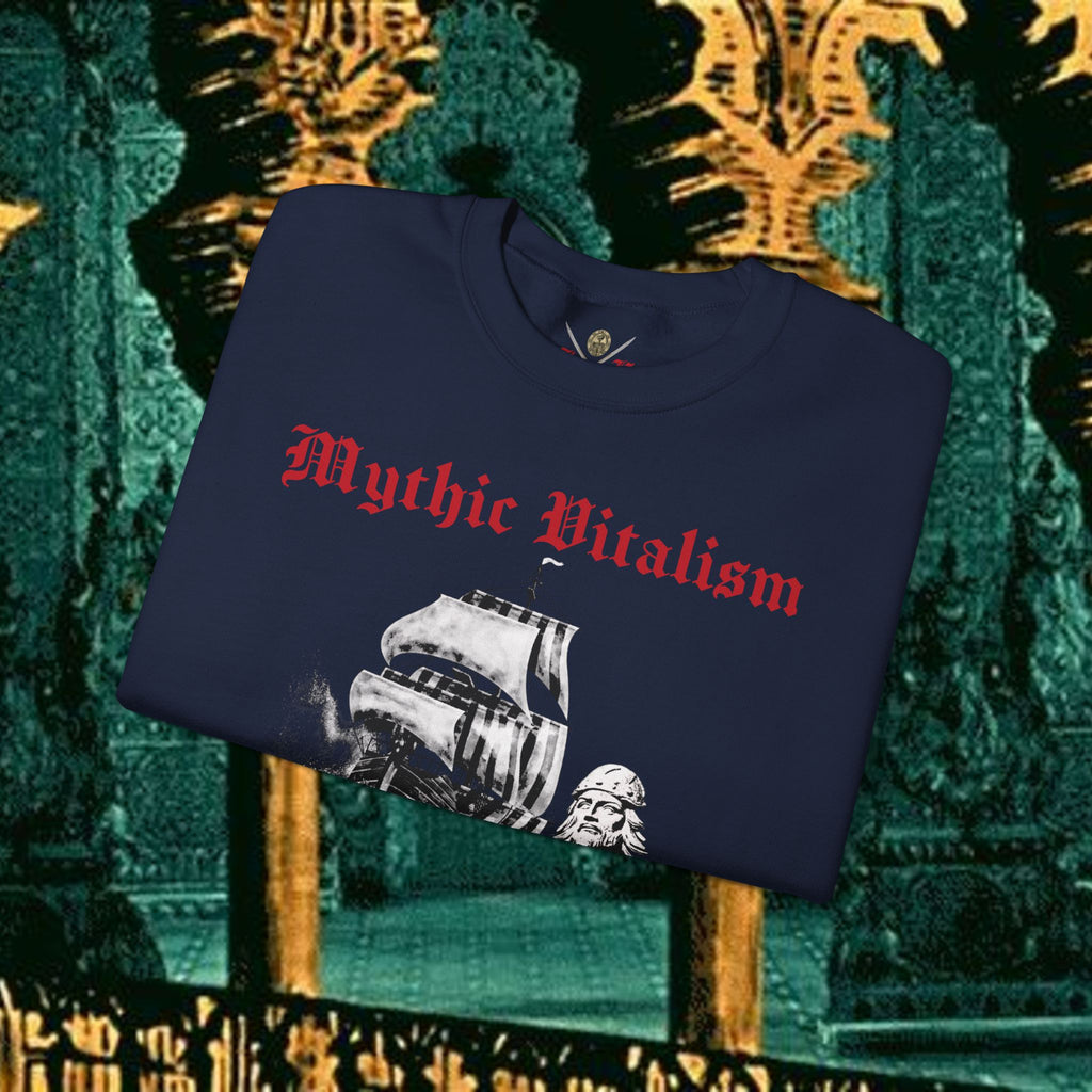 Mythic Vitalism, Sanguis Christianus Vetus  Exploration and Adventure Inspired Crewneck Sweatshirt
