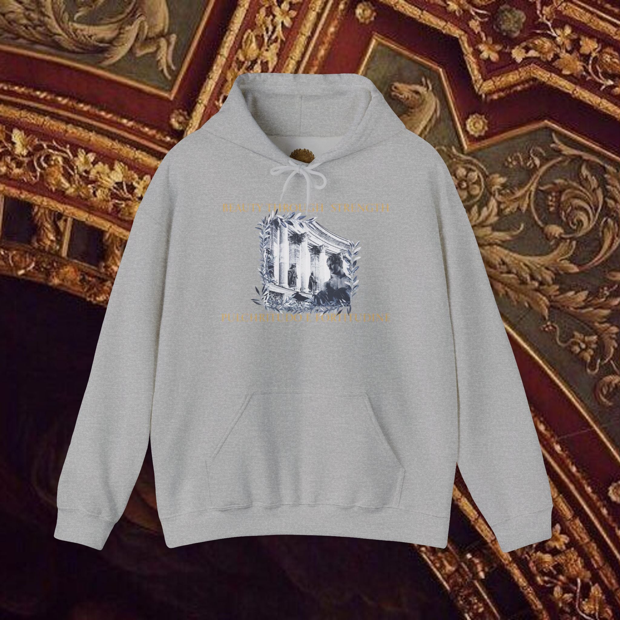 Beauty Through Strength Classically-Inspired Cotton Graphic Hoodie