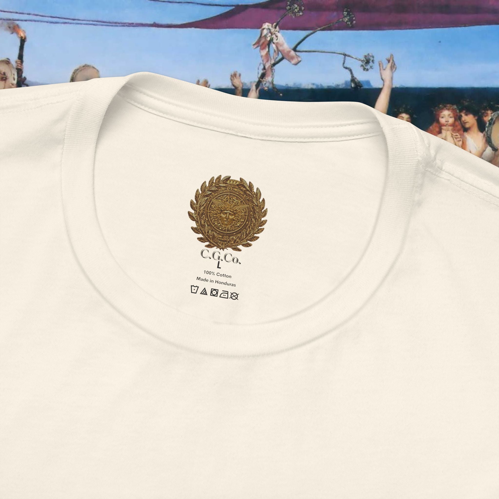 Roman Warrior Cameo Graphic T-Shirt – Plumed Helmet Portrait in Engraved Medallion Style | Ancient History Gift