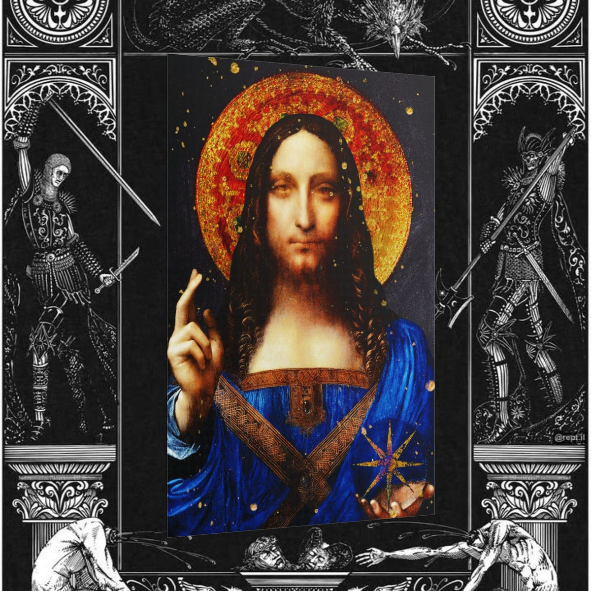 Leonardo da Vinci's Salvator Mundi Remixed Fine Art Print