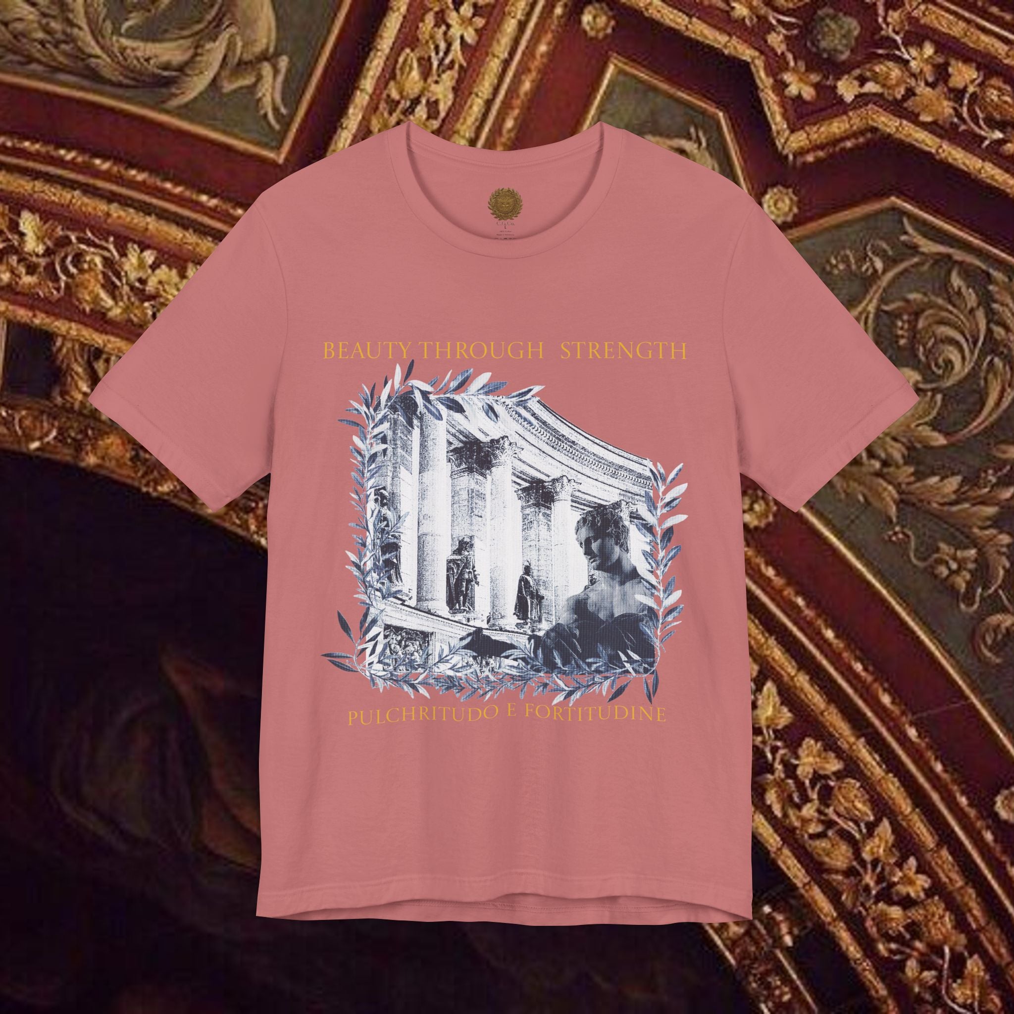 Beauty Through Strength Classically-Inspired Cotton Graphic T-Shirt