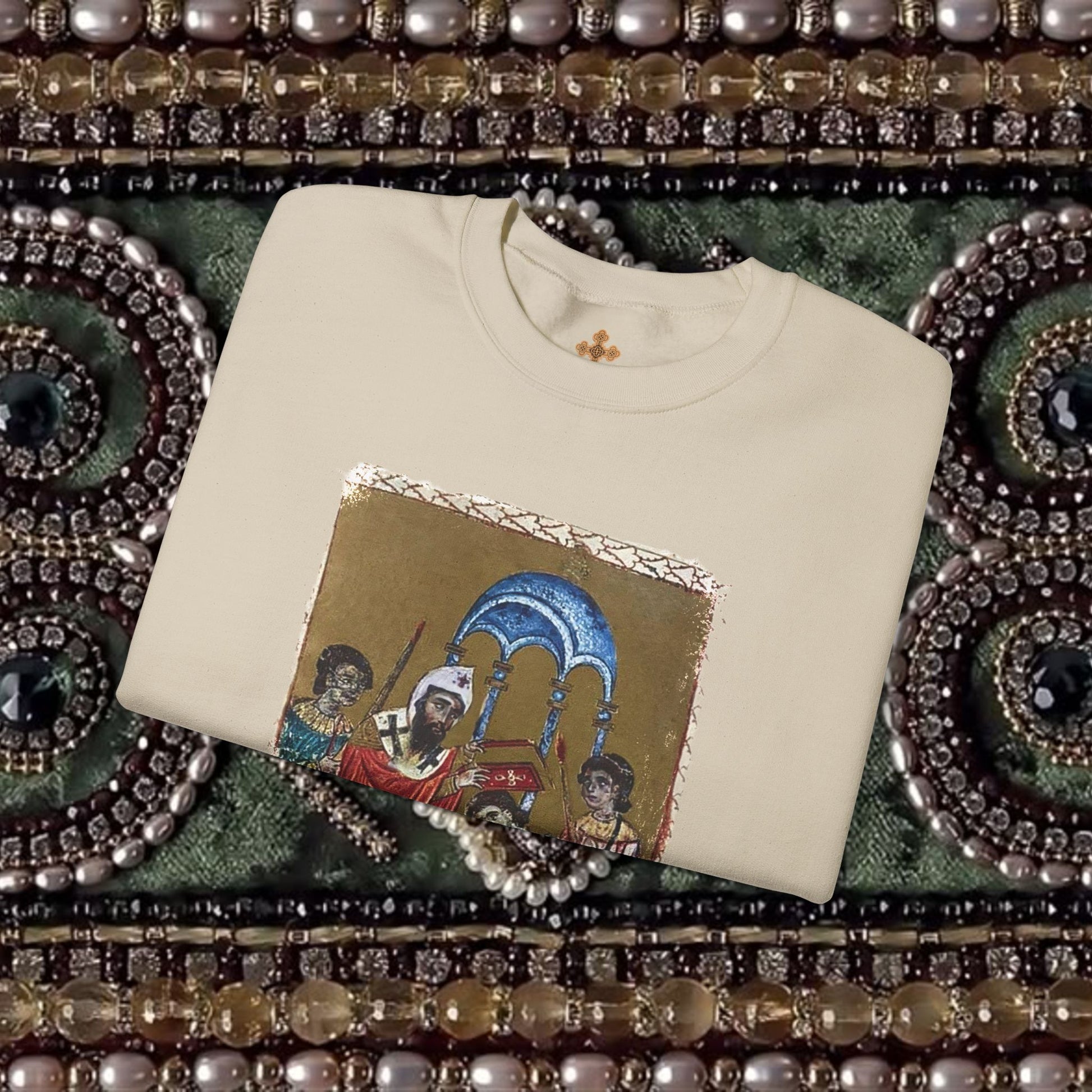 Armenian Manuscript Crewneck Graphic Sweatshirt