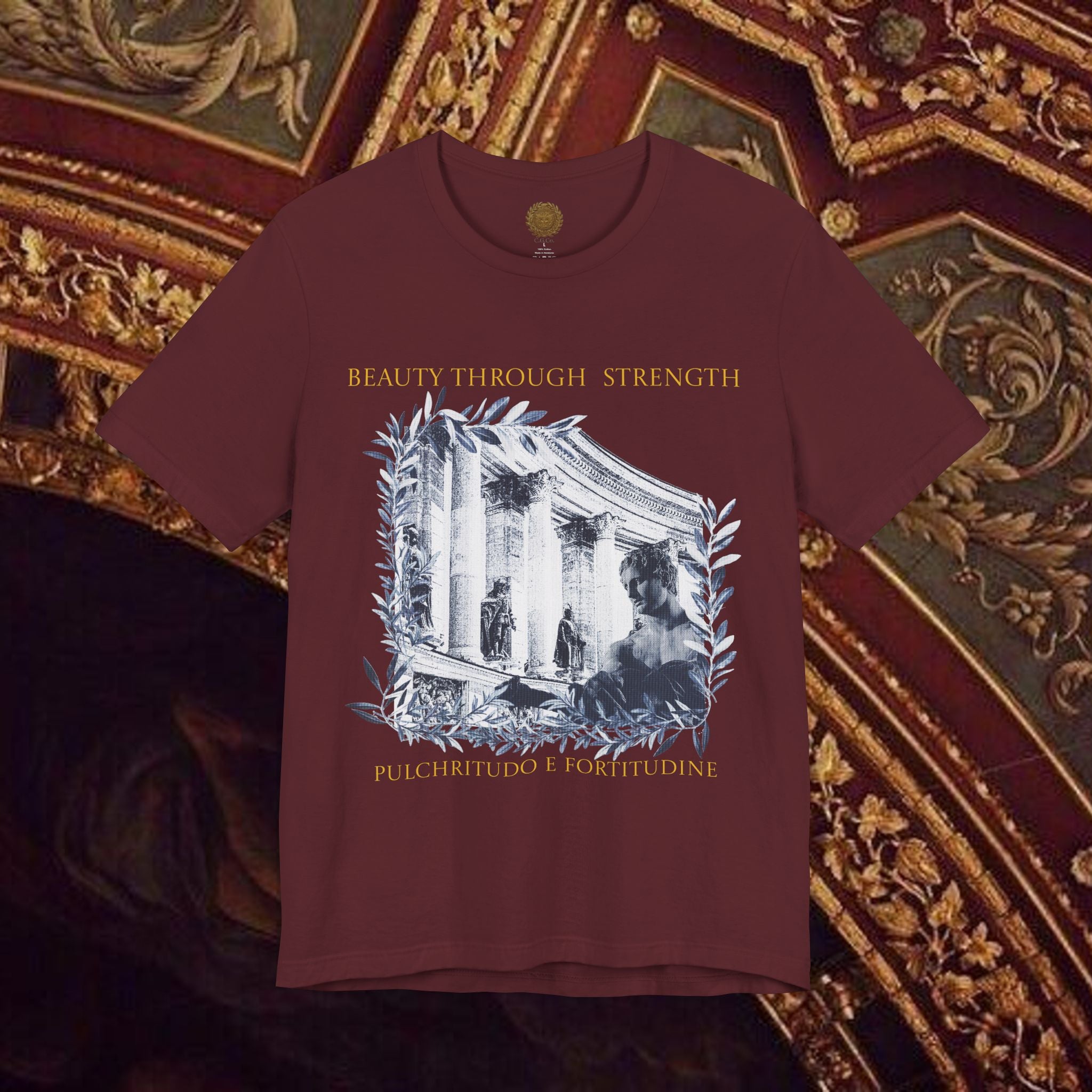 Beauty Through Strength Classically-Inspired Cotton Graphic T-Shirt