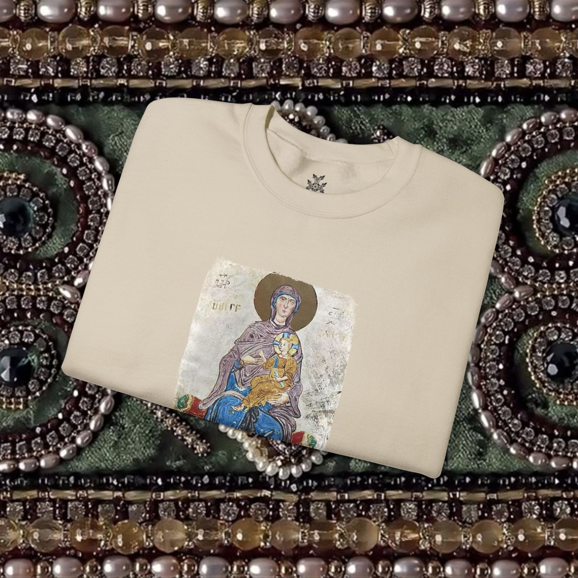 Virgin and Christ Armenian Manuscript Unisex Crewneck Sweatshirt