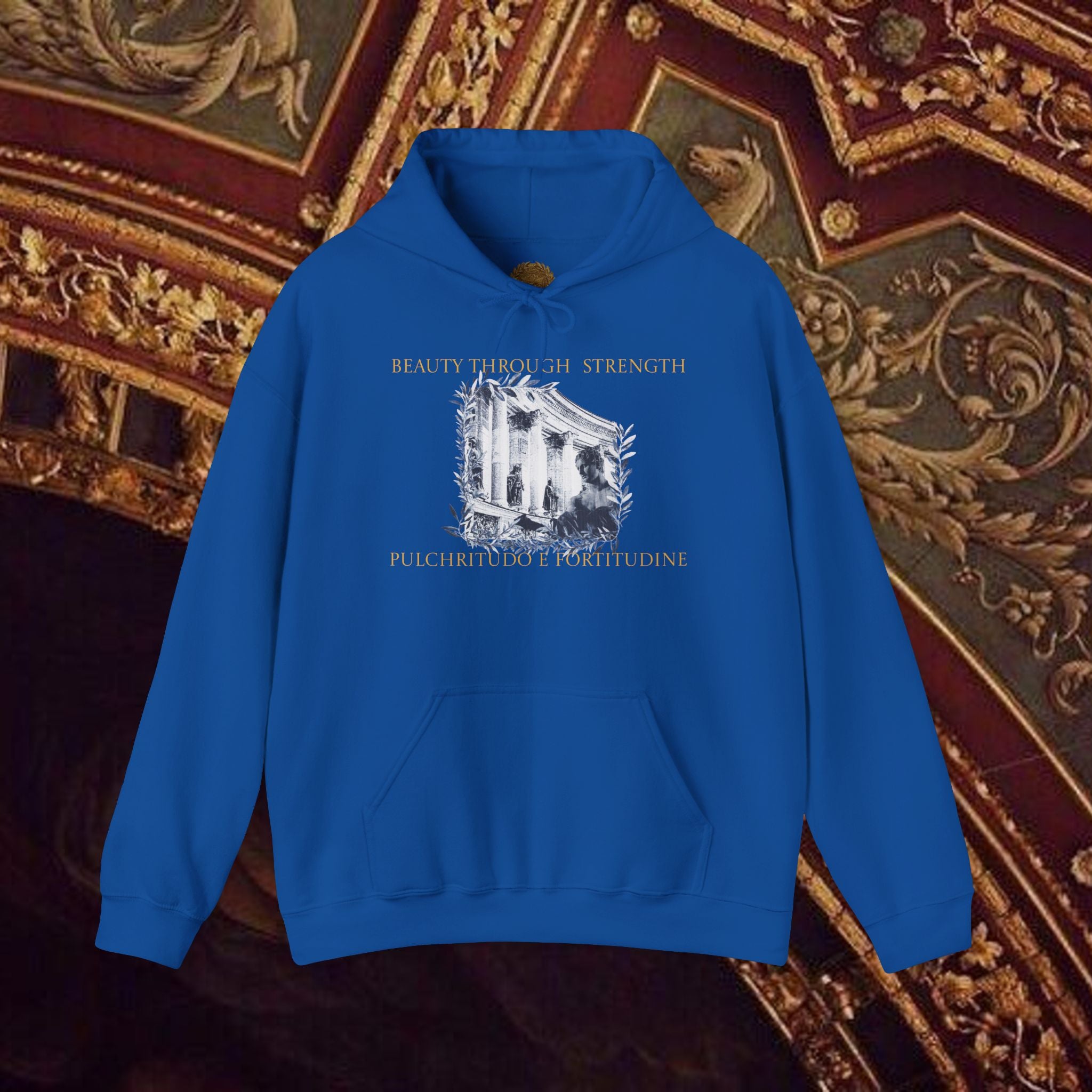 Beauty Through Strength Classically-Inspired Cotton Graphic Hoodie