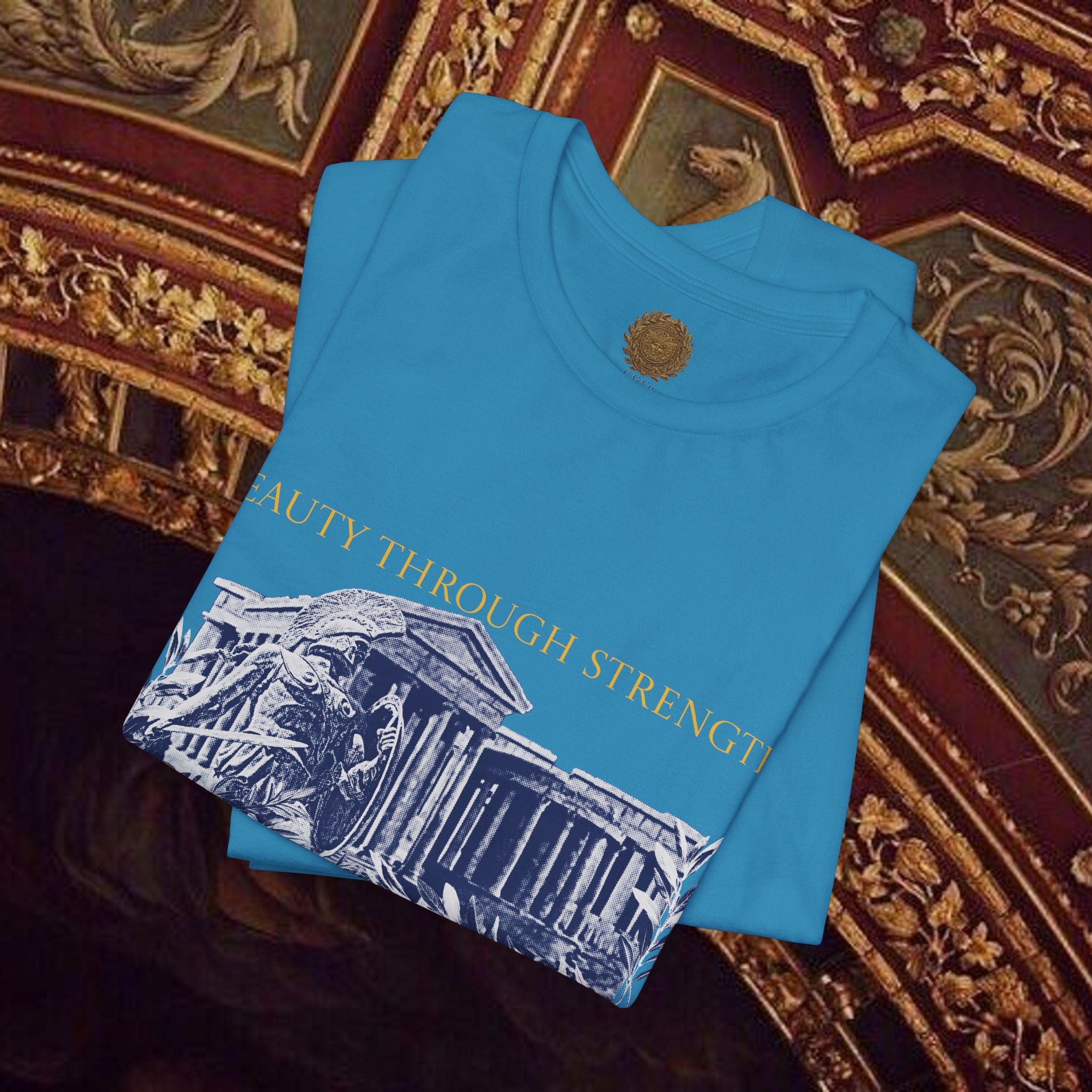 Guardian of the Temple Classically- Inspired Cotton Graphic T Shirt