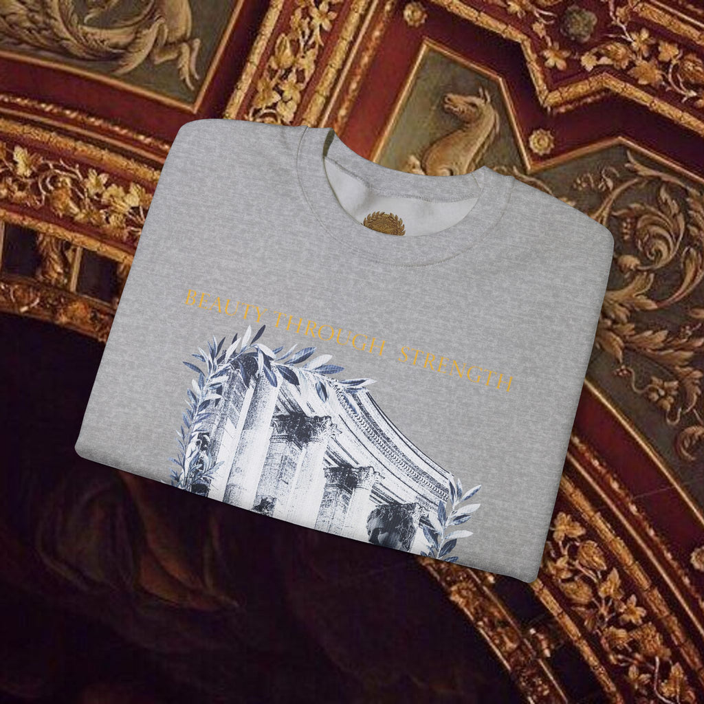 Beauty Through Strength Classically-Inspired Cotton Graphic Sweatshirt