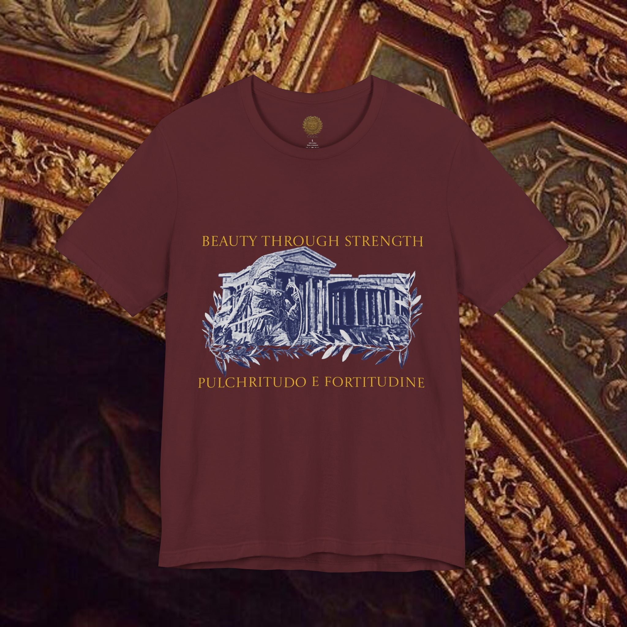 Guardian of the Temple Classically- Inspired Cotton Graphic T Shirt