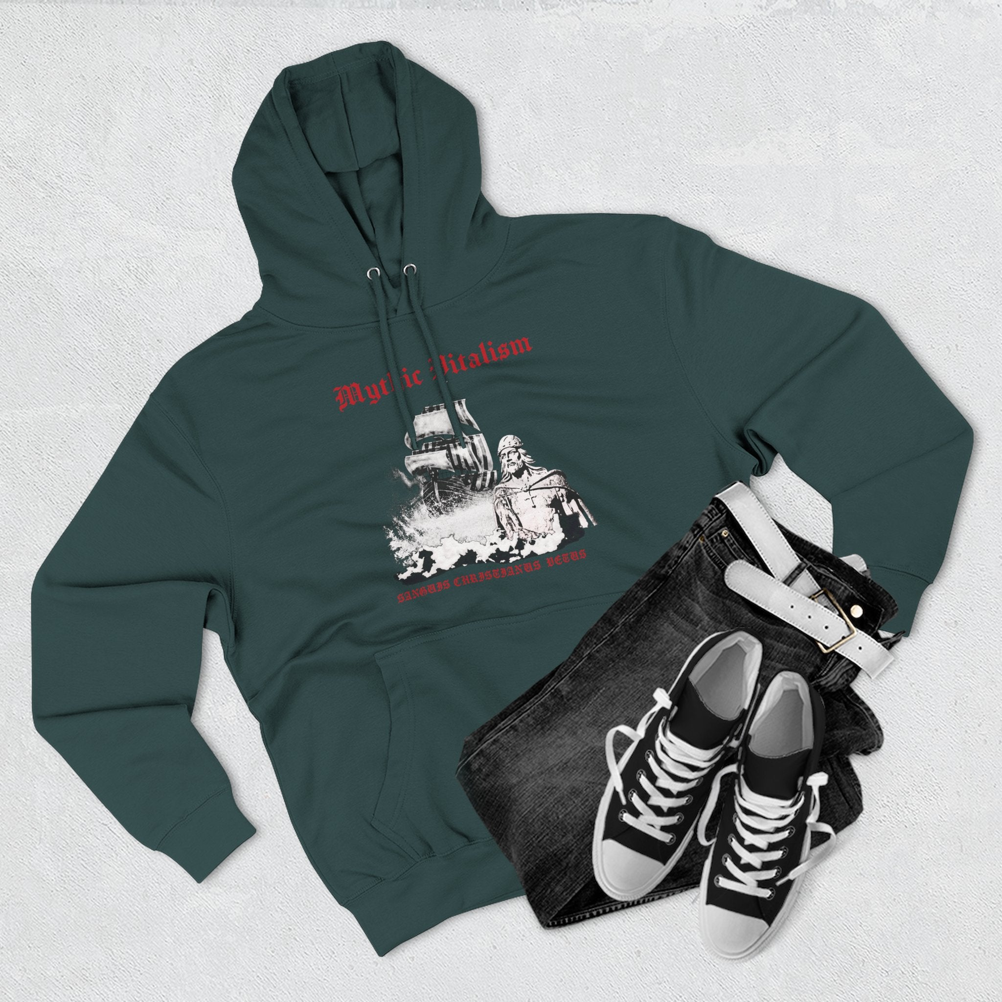 Mythical Vitalism, Sanguis Christianus Vetus Adventure and Exploration Inspired Graphic Fleece Hoodie