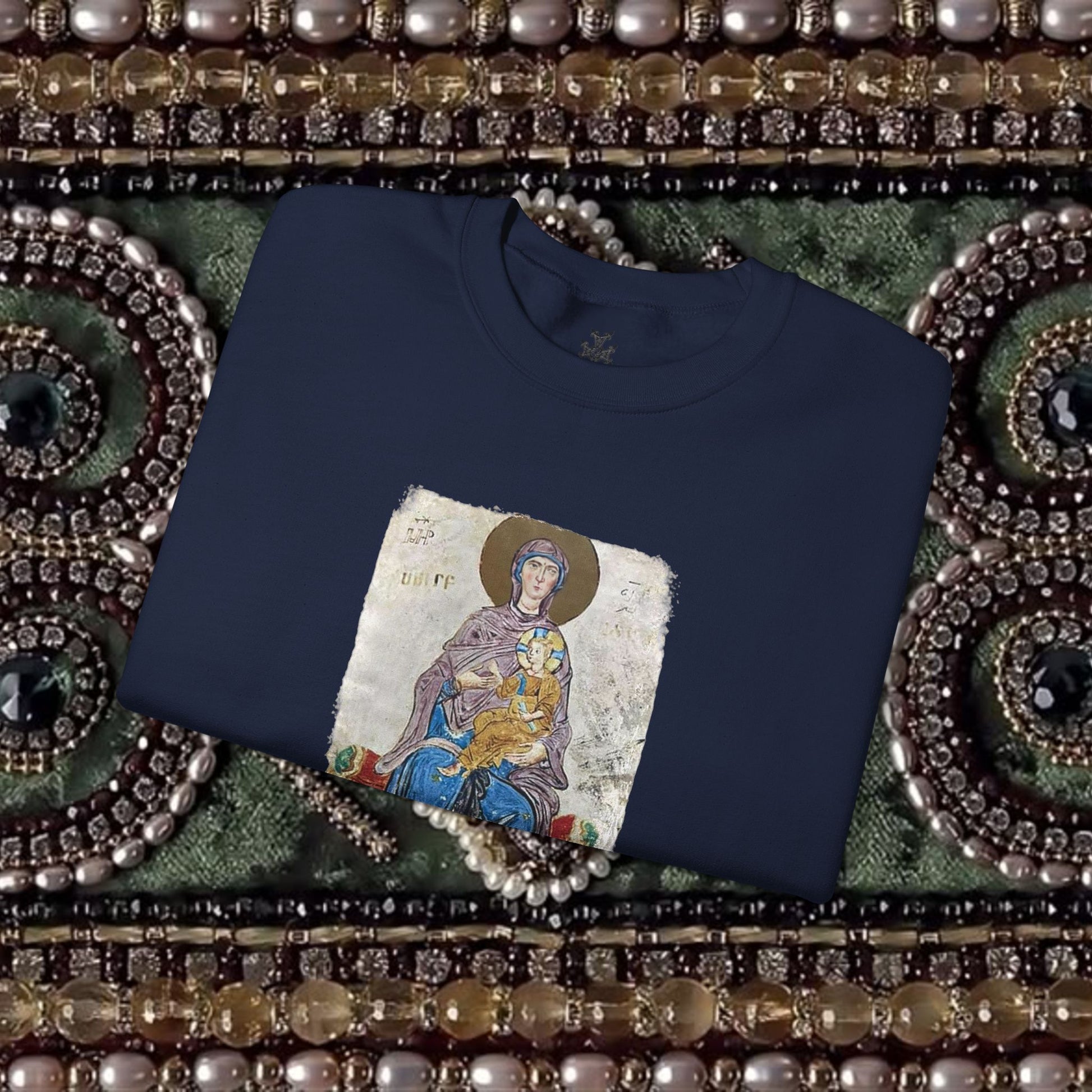 Virgin and Christ Armenian Manuscript Unisex Crewneck Sweatshirt