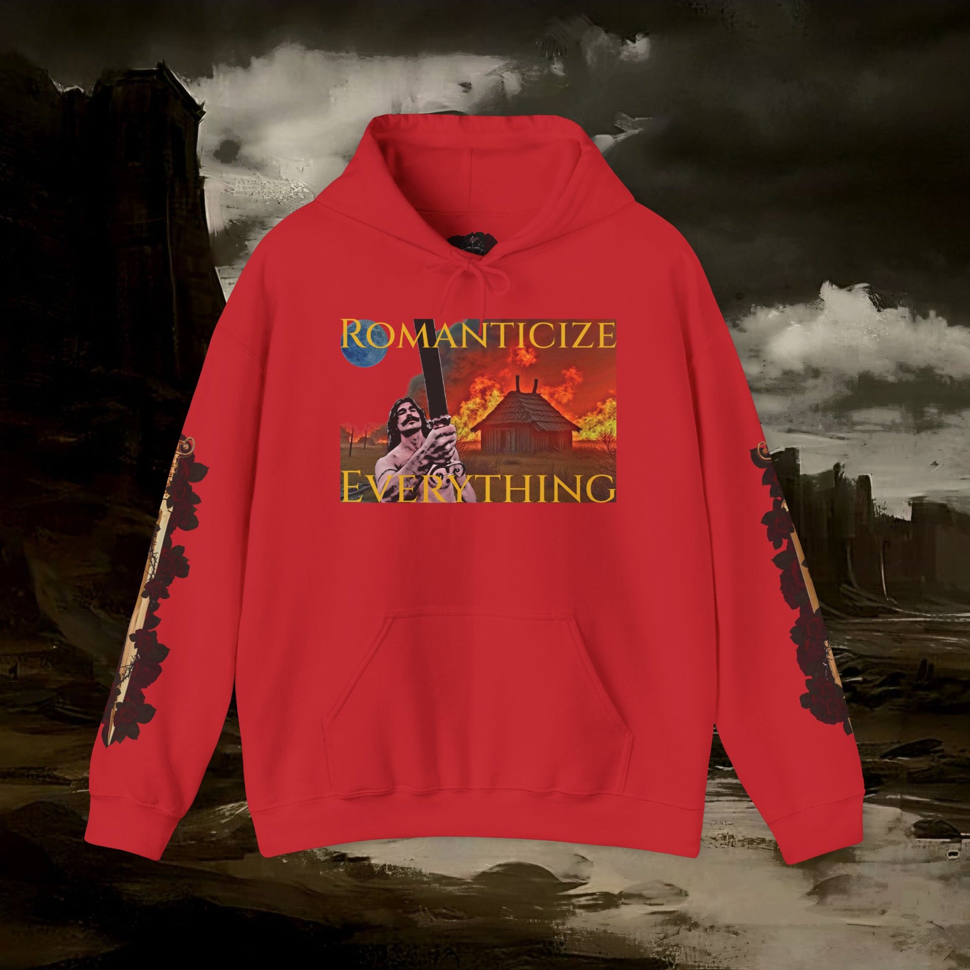 The Barbarian's Mirror Graphic Early Medieval Fantasy Inspired Hoodie