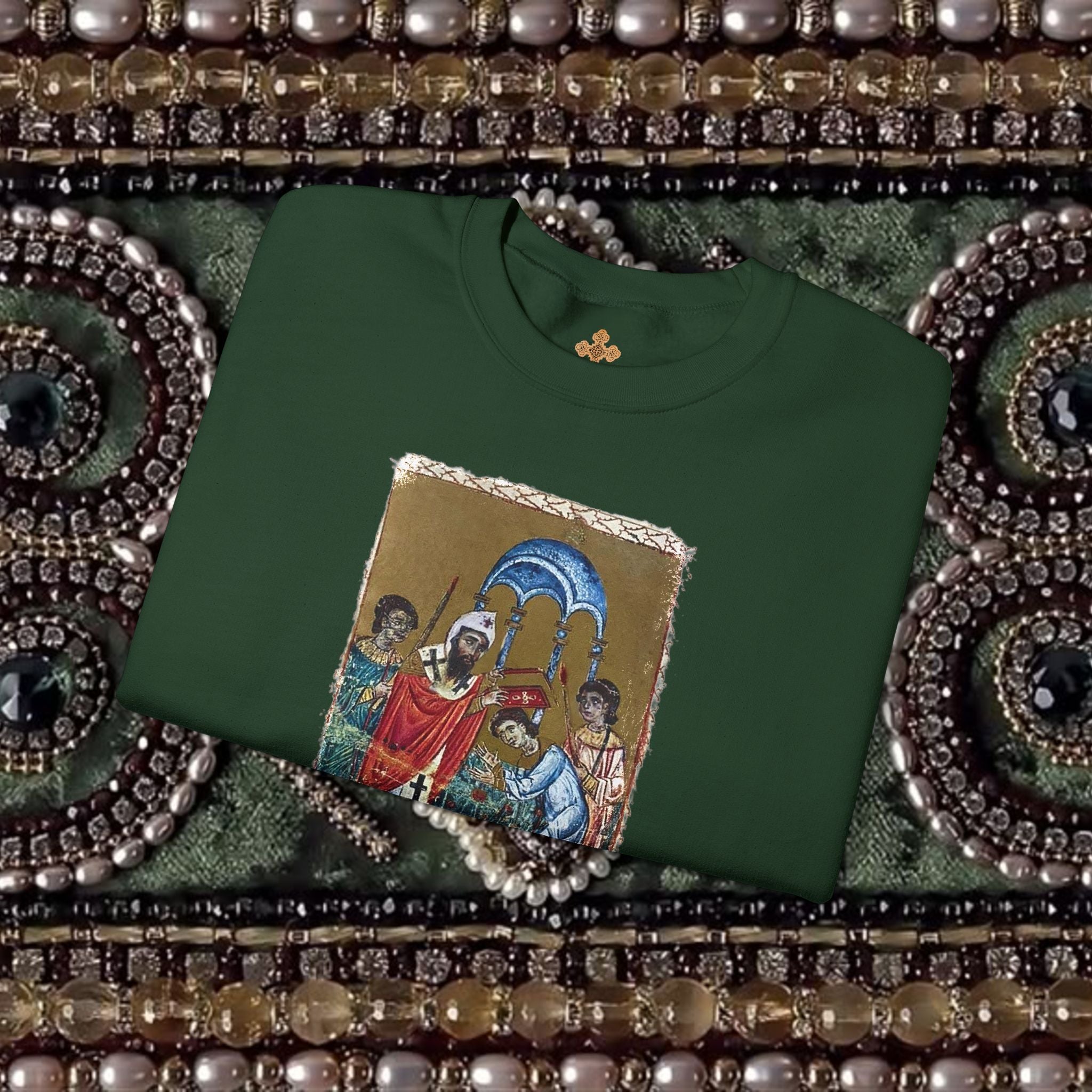 Armenian Manuscript Crewneck Graphic Sweatshirt
