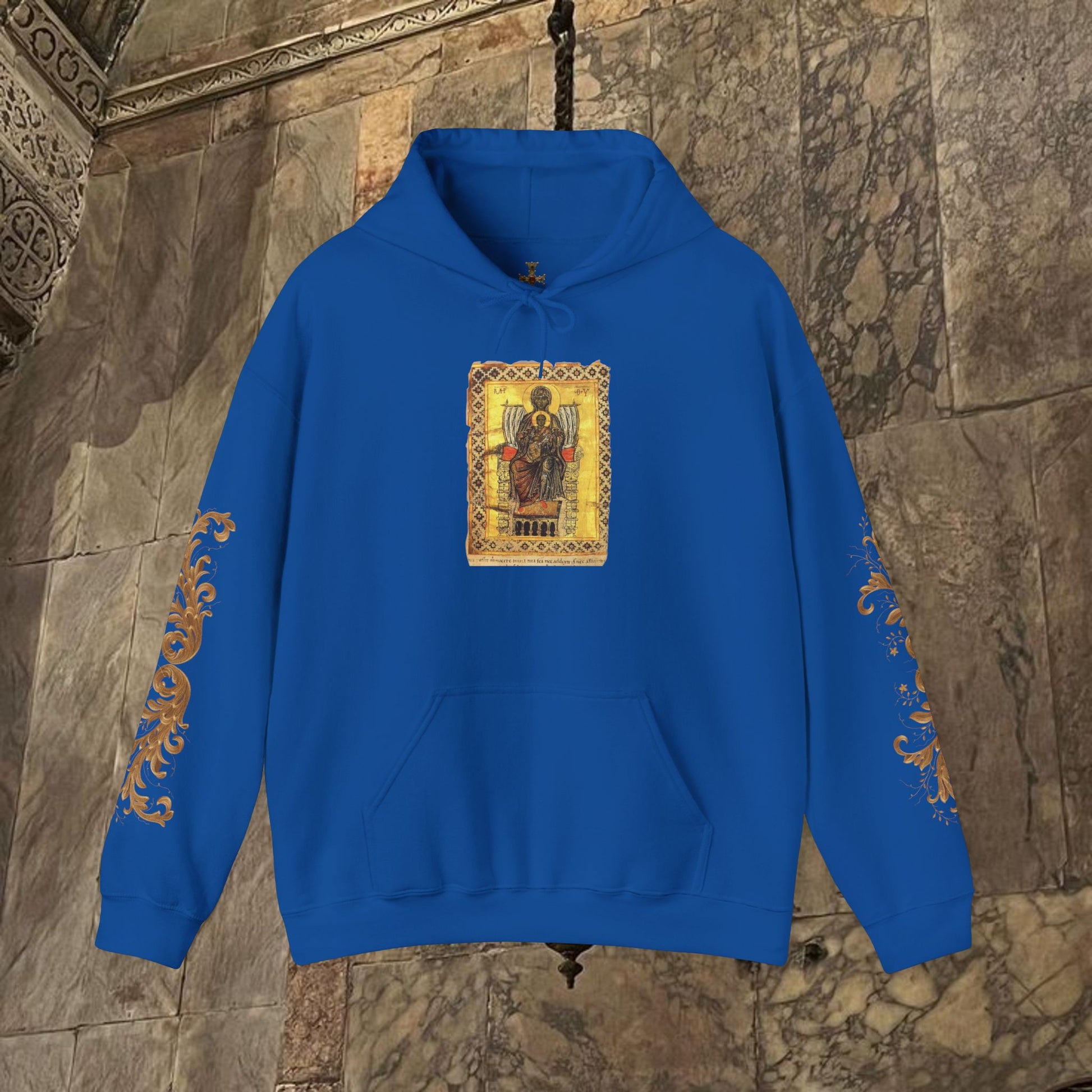 Byzantine Manuscript Art Hoodie - Orthodox Icon Design