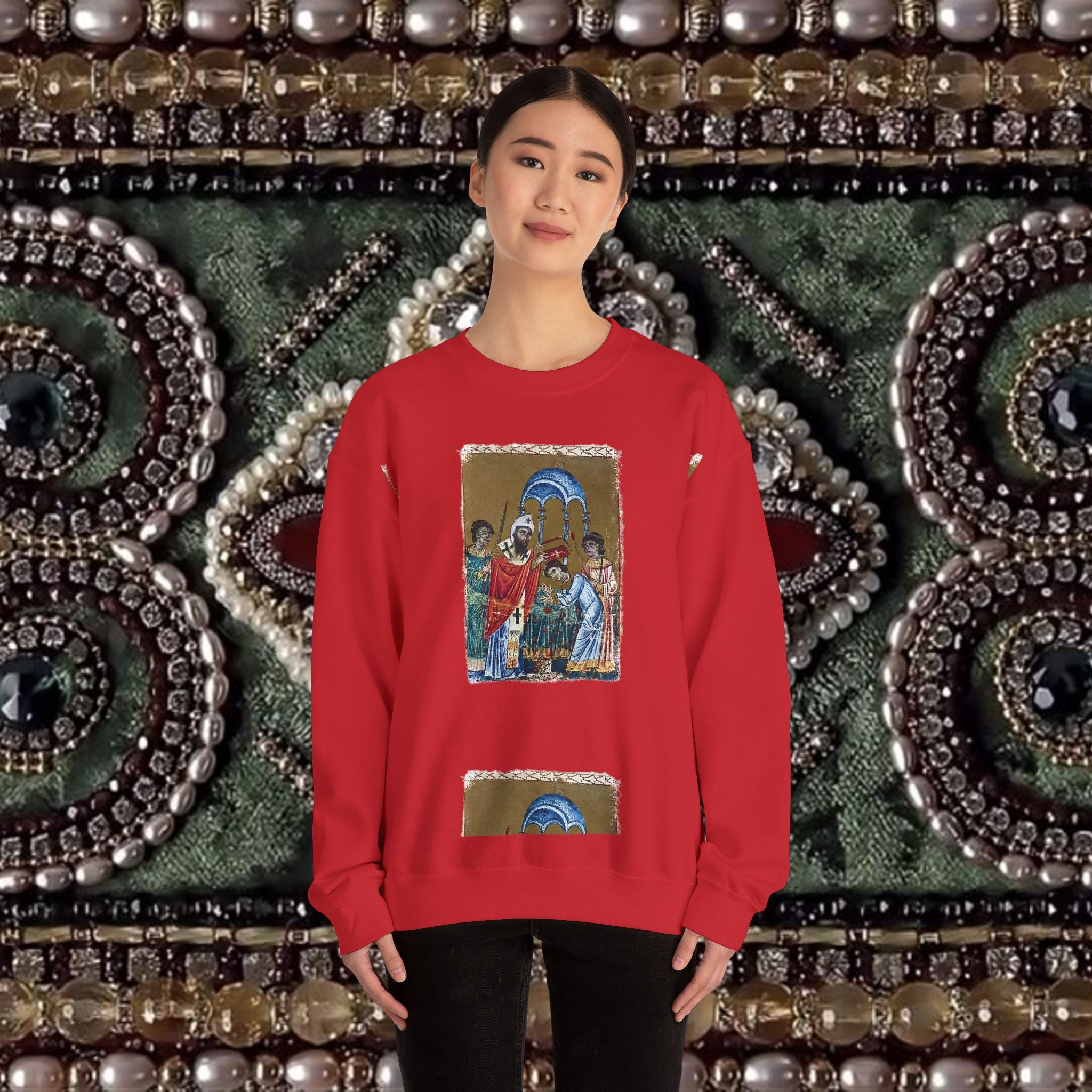 Armenian Manuscript Crewneck Graphic Sweatshirt