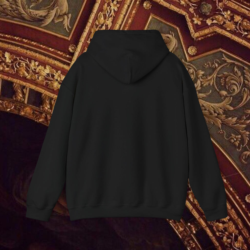 Guardian of the Temple Classically- Inspired Cotton Graphic Hoodie