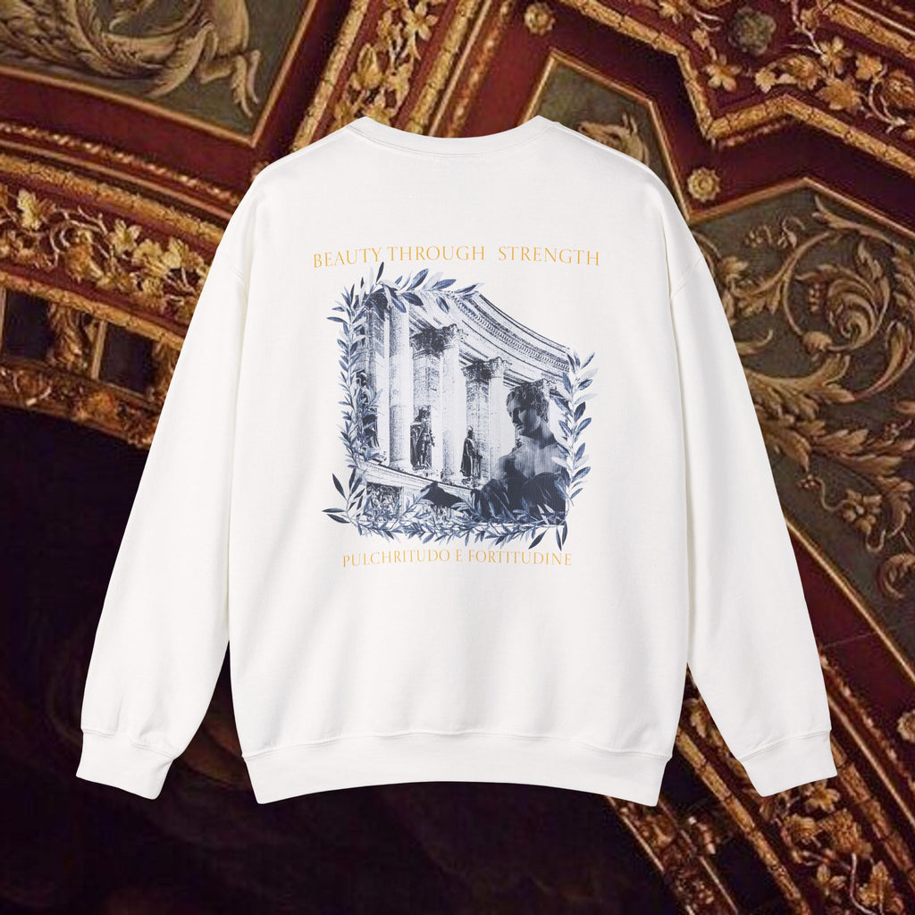 Beauty Through Strength Classically-Inspired Cotton Graphic Sweatshirt Back Version