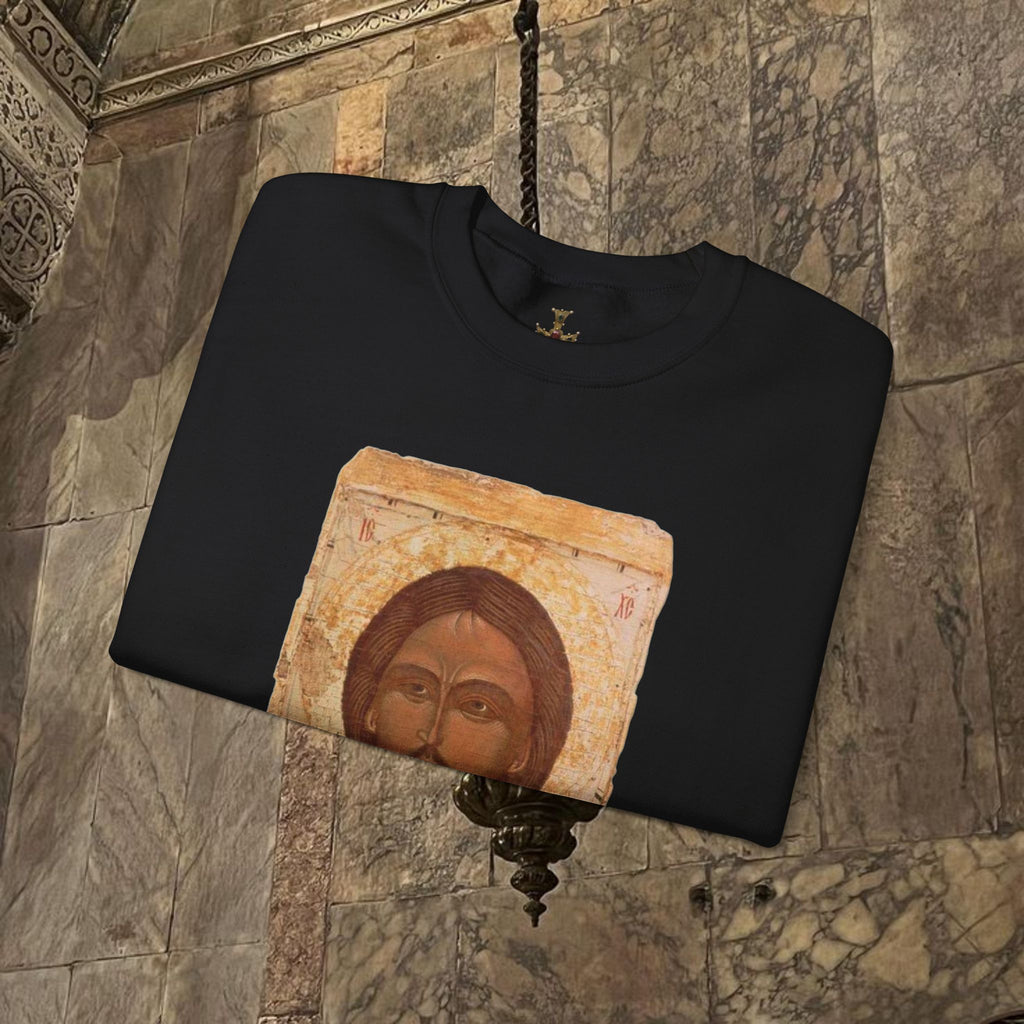 Byzantine Icon Art Sweatshirt - Manuscript Design