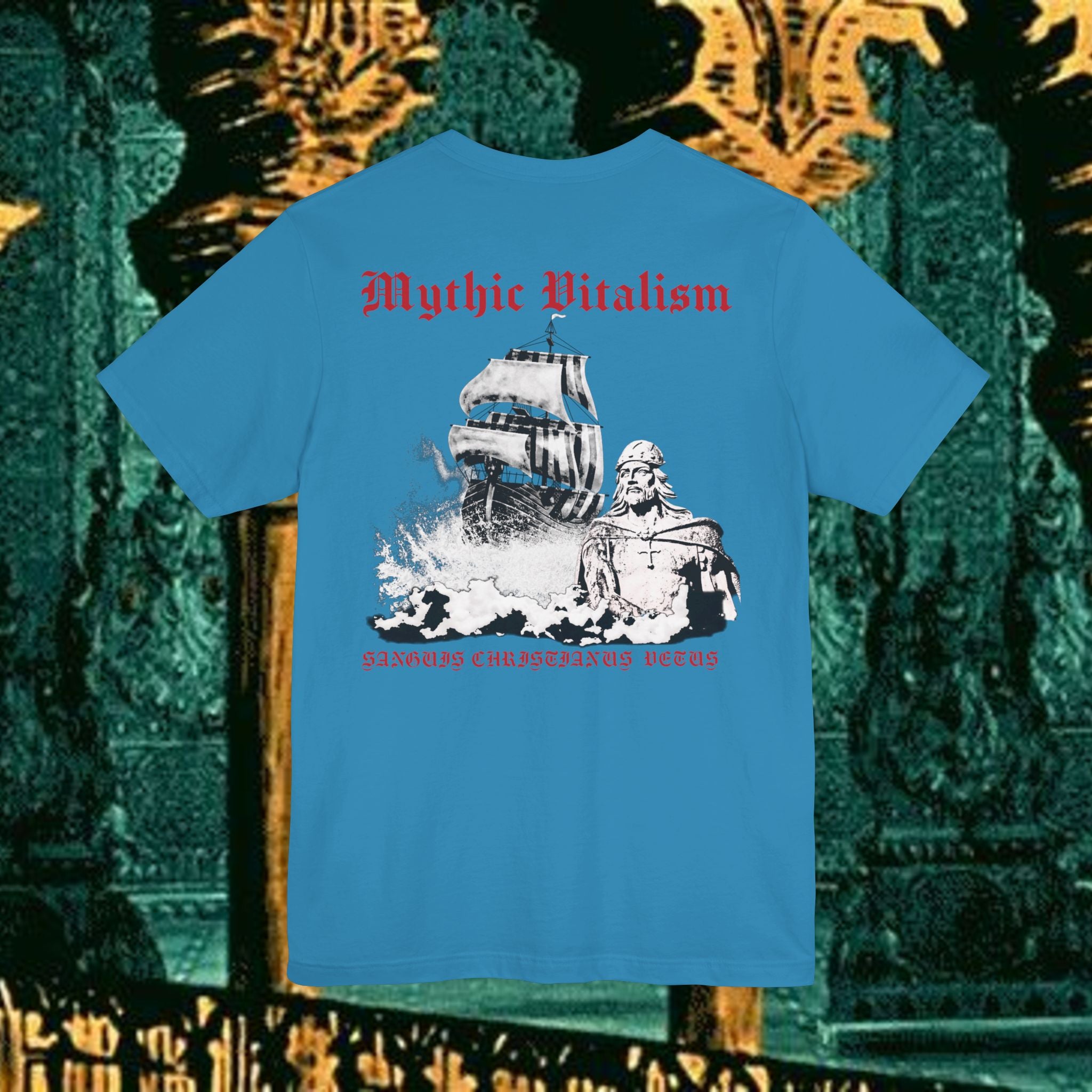 Mythic Vitalism, Sanguis Christianus Vetus Exploration and Adventure Inspired Graphic T Shirt Back Version