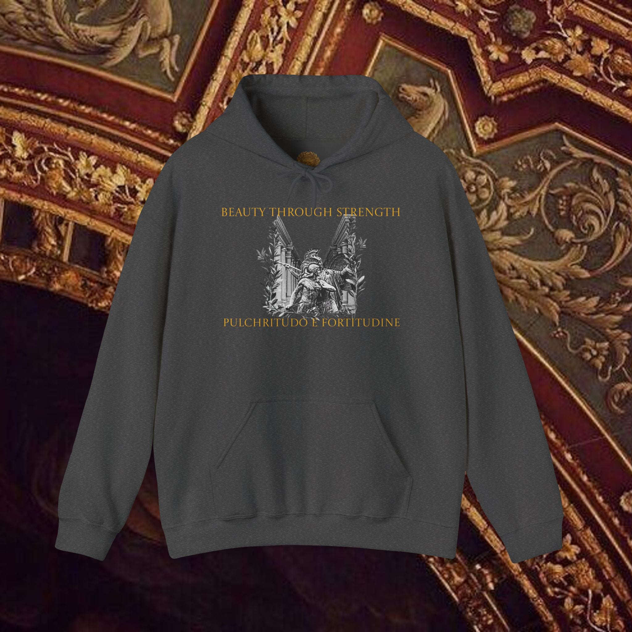 The Goddess's Protection Classically-Inspired Cotton Graphic Hoodie