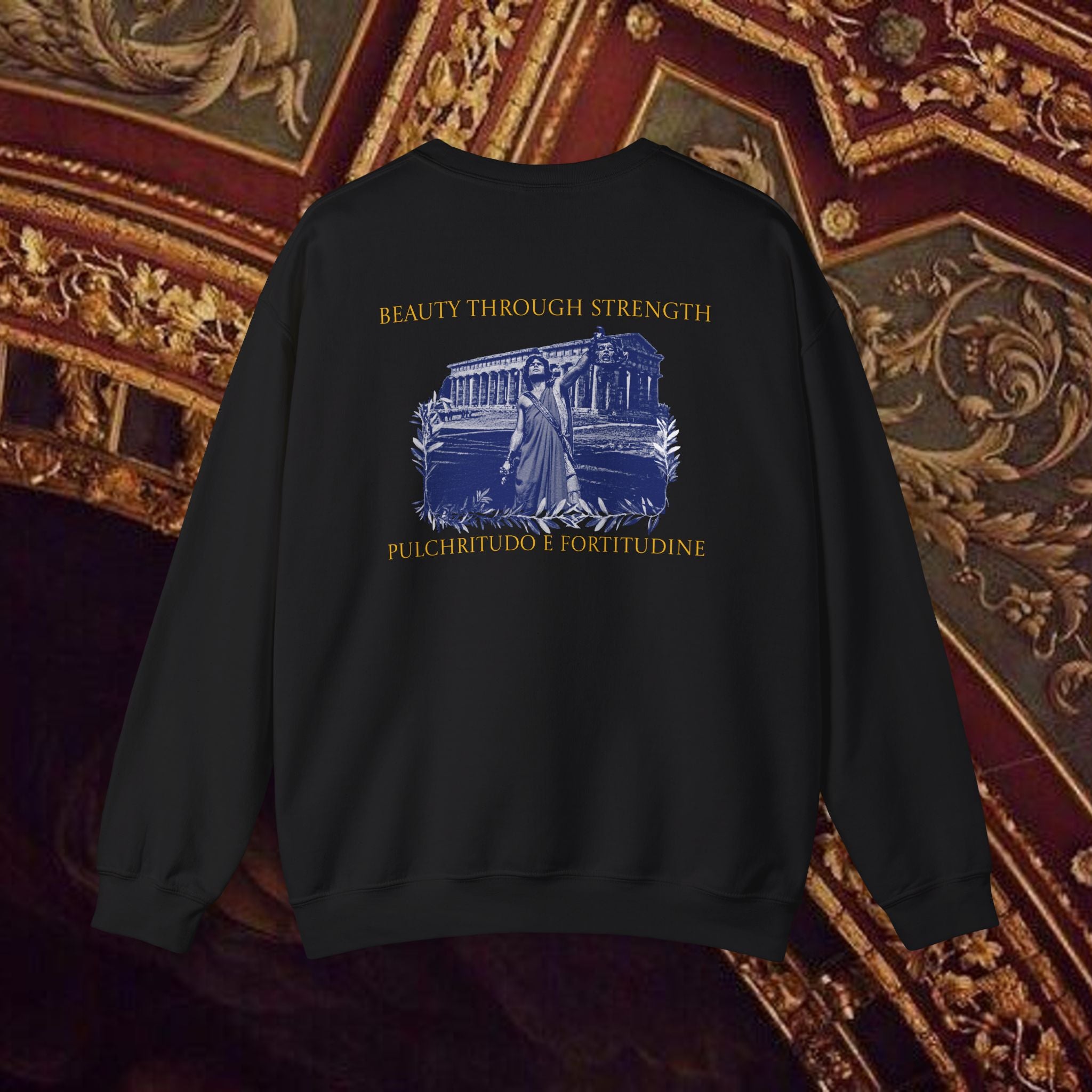The Hero's Victory Classically-Themed Cotton Graphic Sweatshirt Back Version