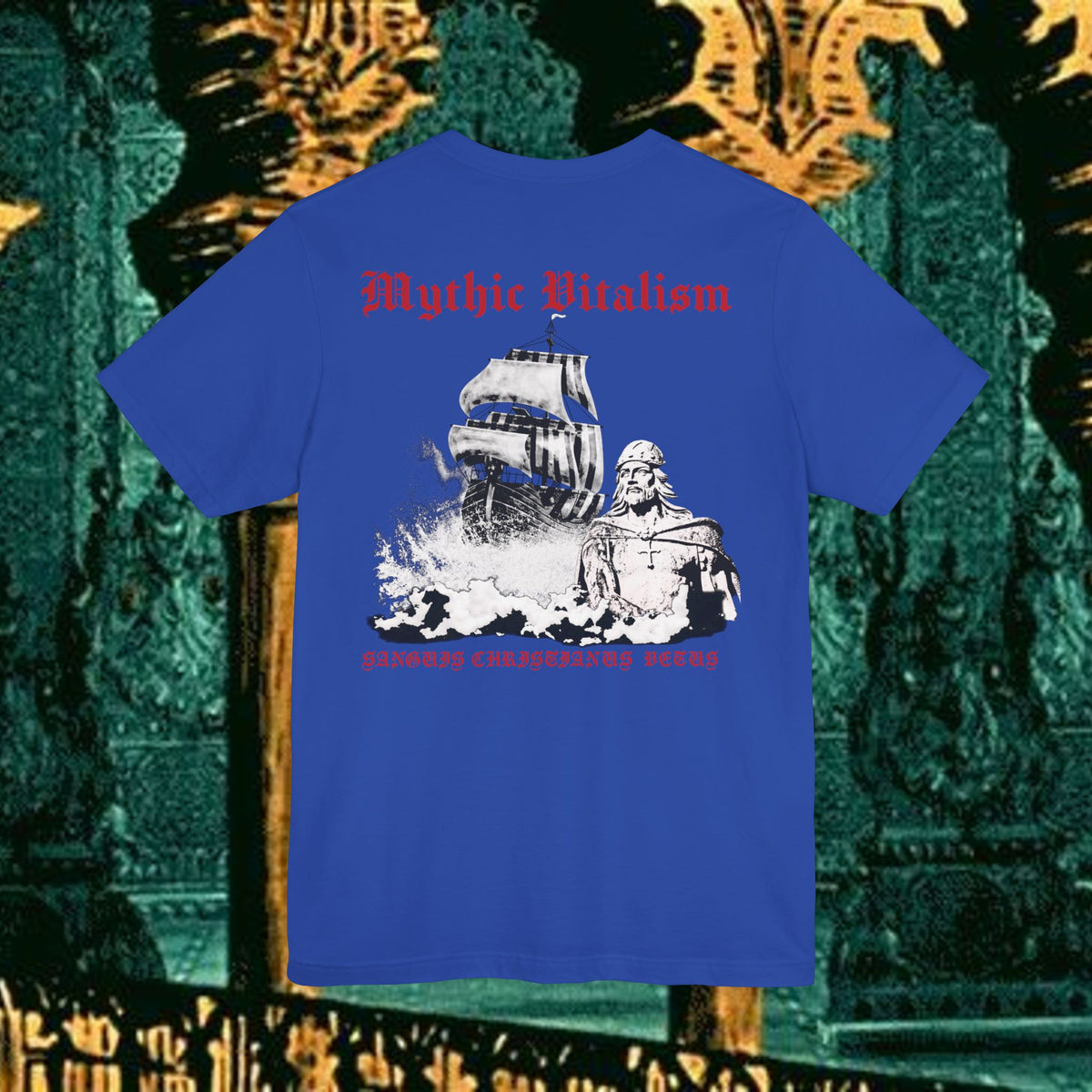Mythic Vitalism, Sanguis Christianus Vetus Exploration and Adventure Inspired Graphic T Shirt Back Version