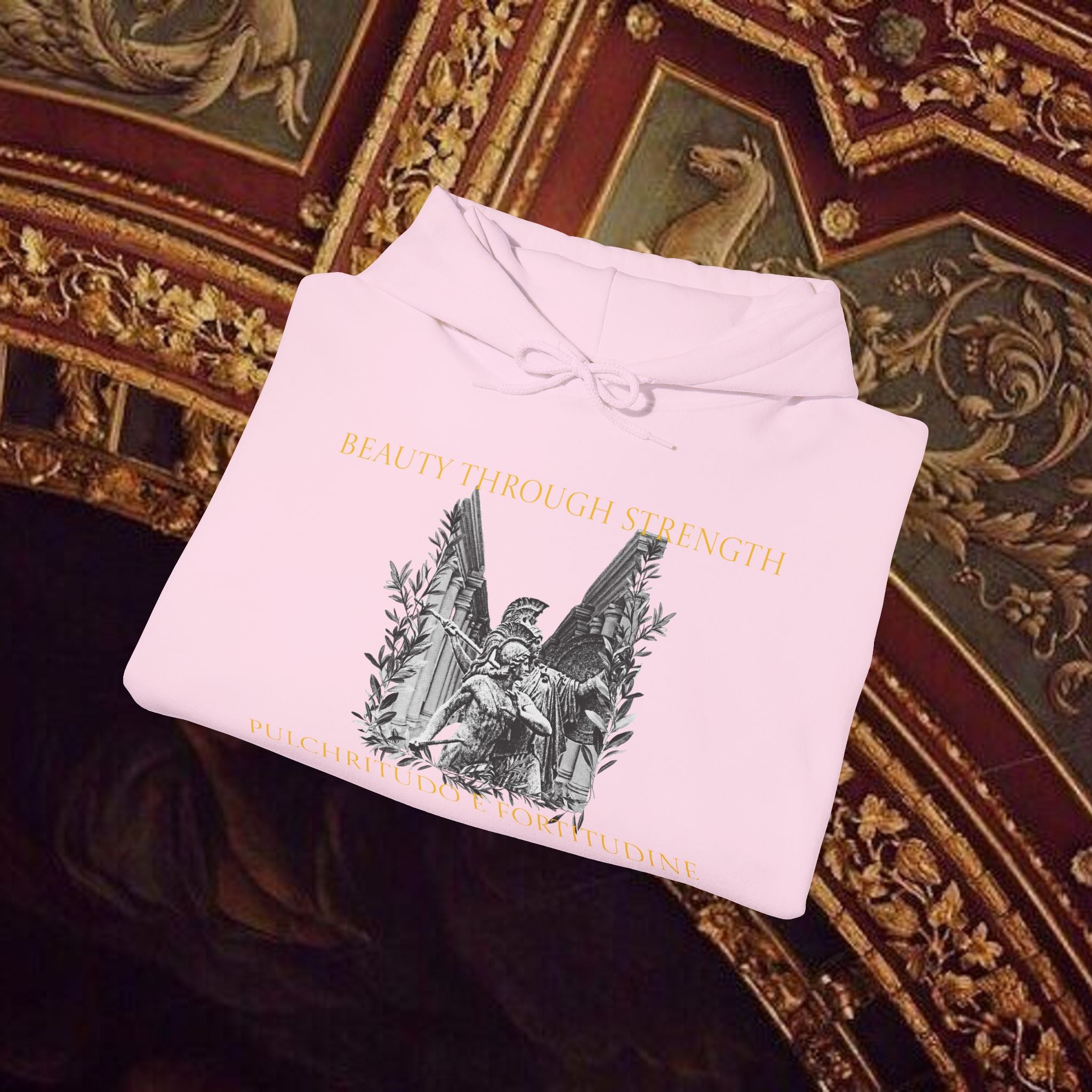 The Goddess's Protection Classically-Inspired Cotton Graphic Hoodie