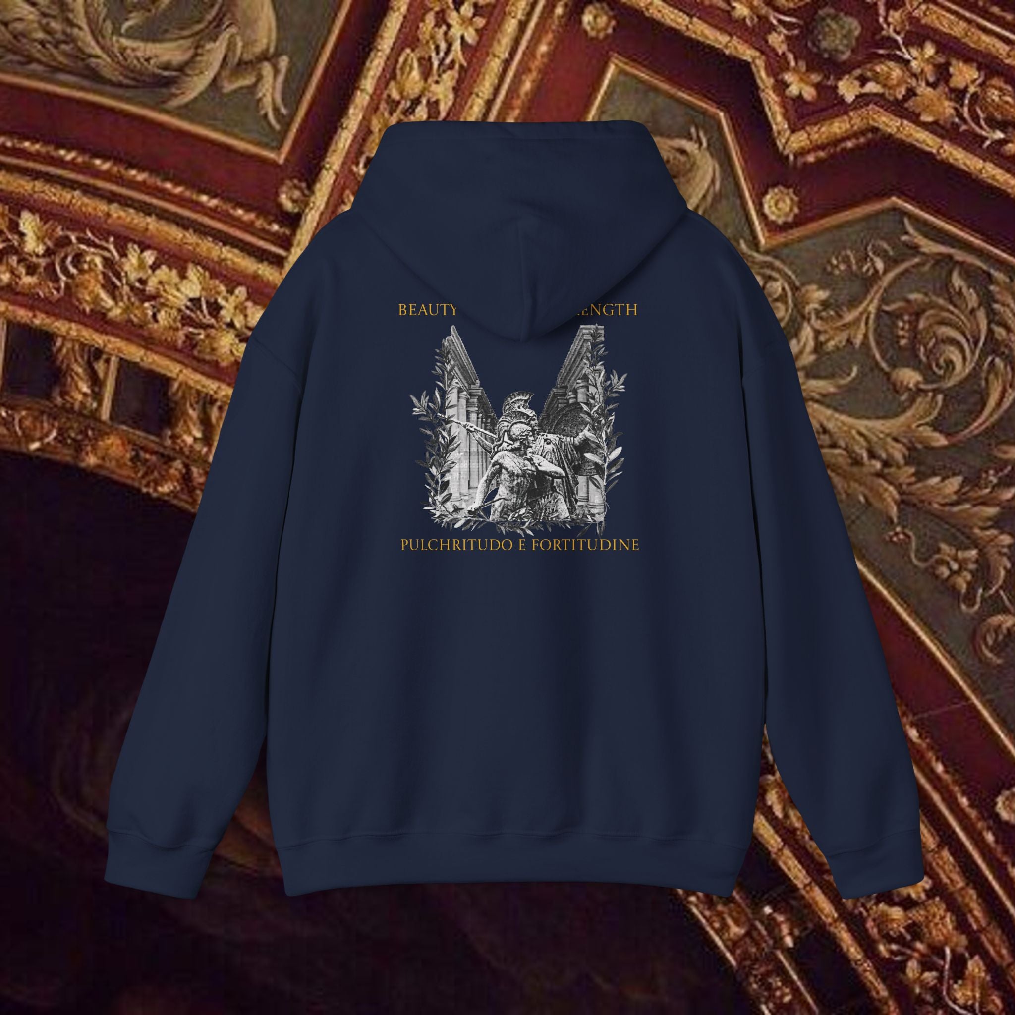 The Goddess's Protection Classically-Inspired Cotton Graphic Hoodie Back Version