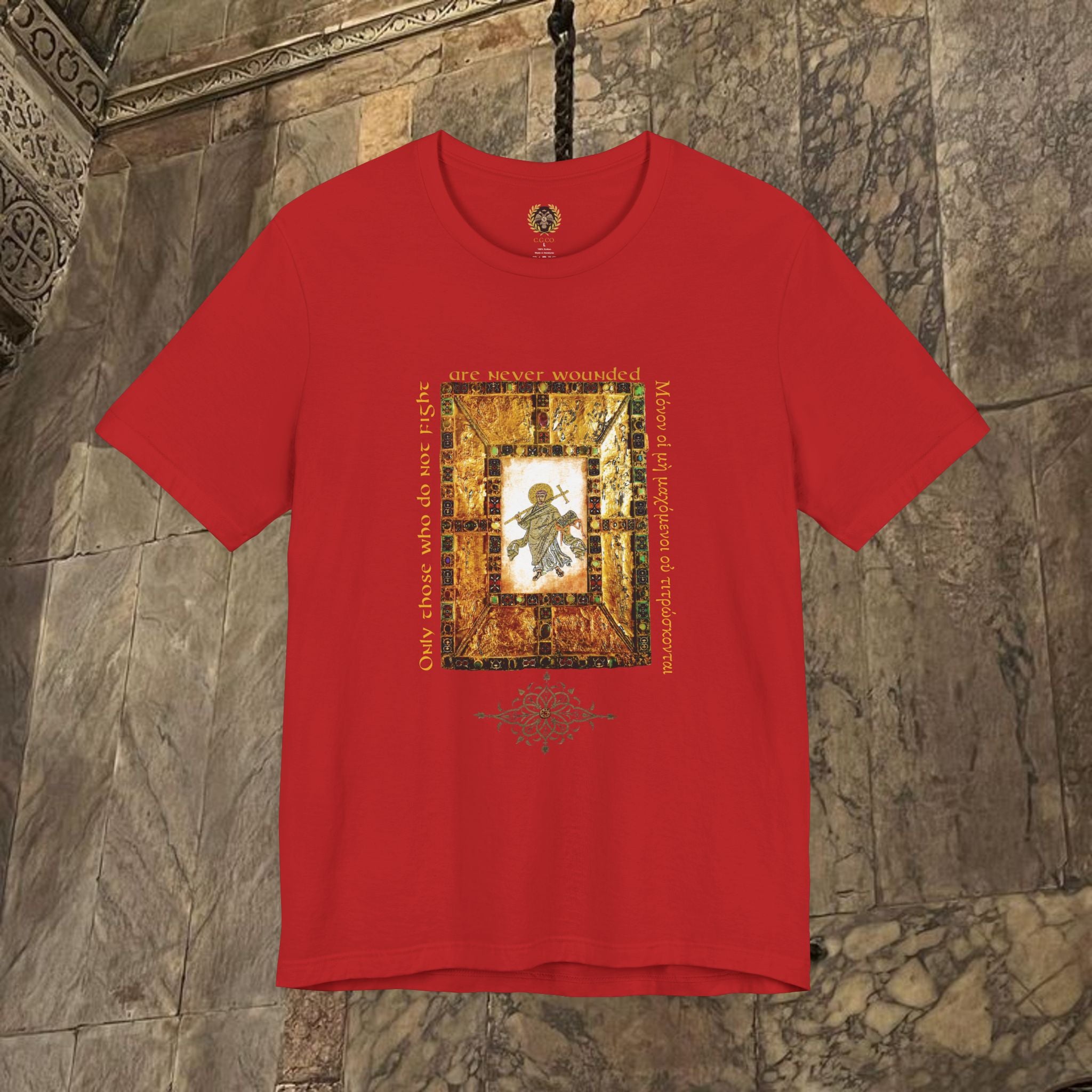 The Scholar's Manuscript Byzantine Inspired Medieval Cotton Graphic T-Shirt