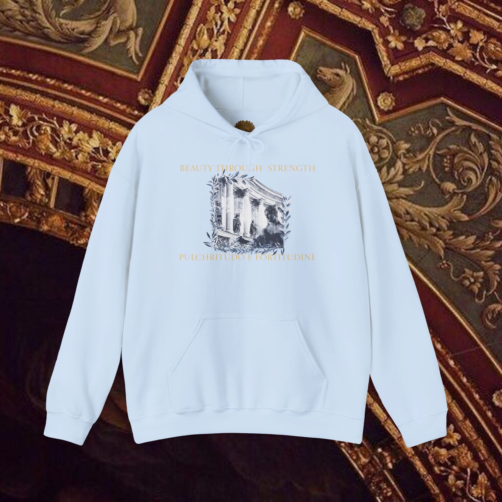 Beauty Through Strength Classically-Inspired Cotton Graphic Hoodie