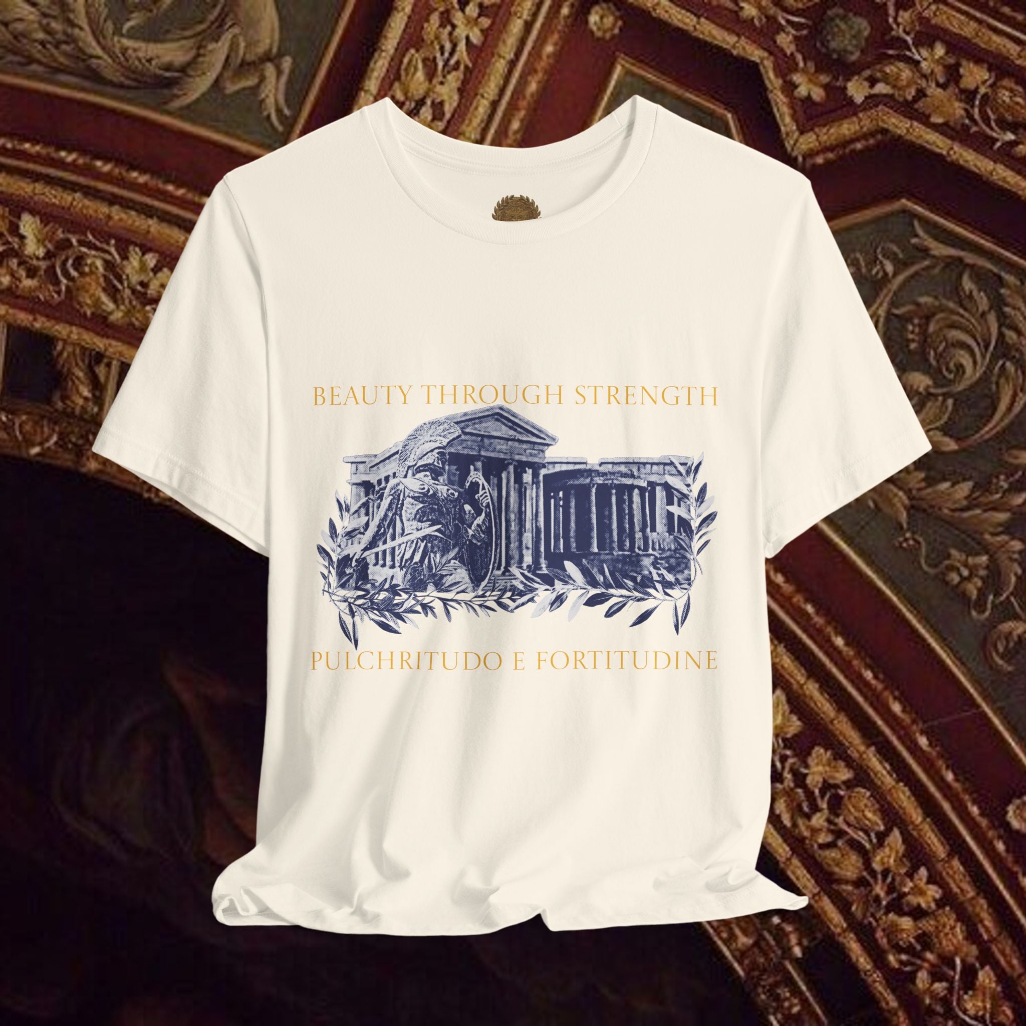 Guardian of the Temple Classically- Inspired Cotton Graphic T Shirt