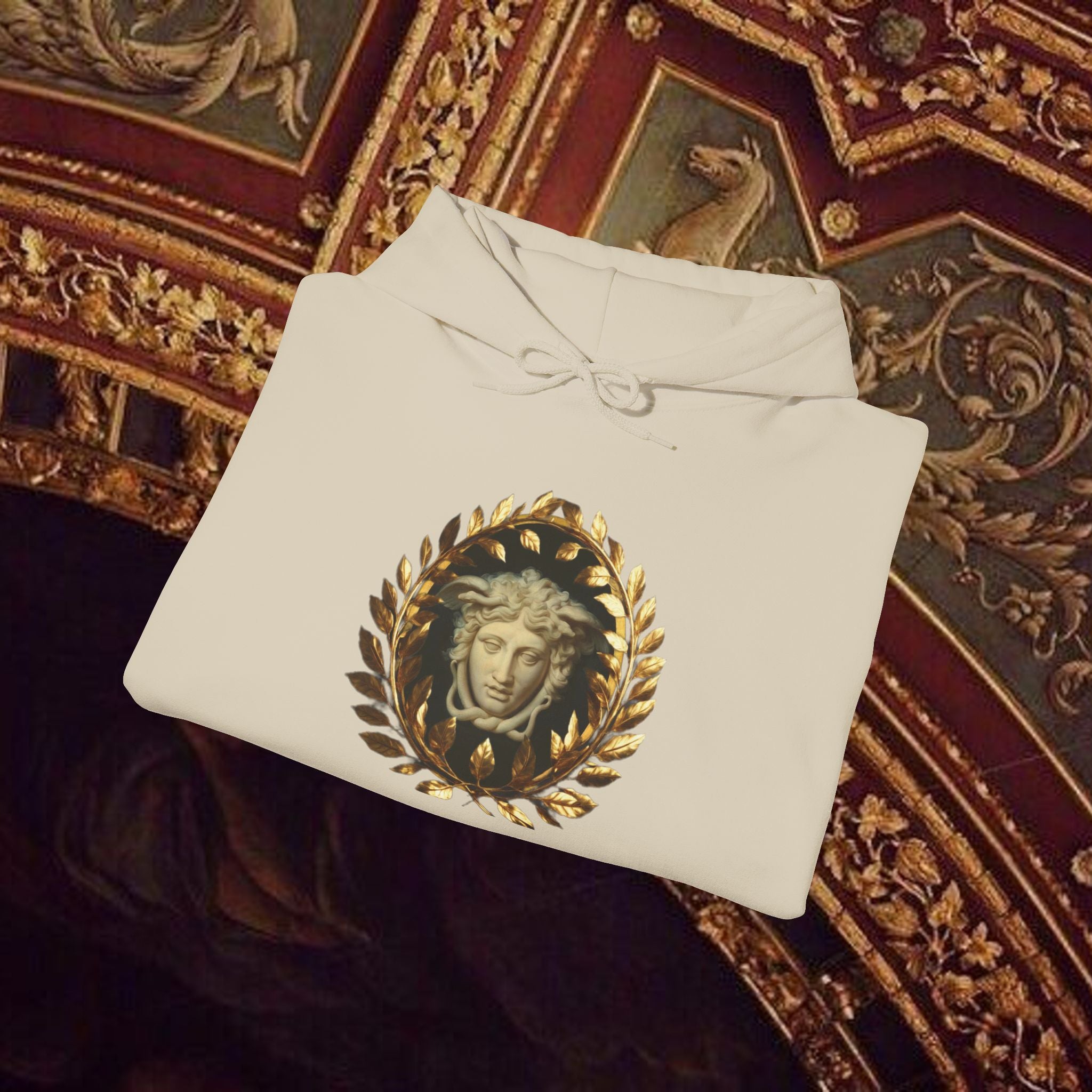 Medusa's Gaze Classical Mythology Inspired Unisex Heavy Blend Hooded Graphic Sweatshirt