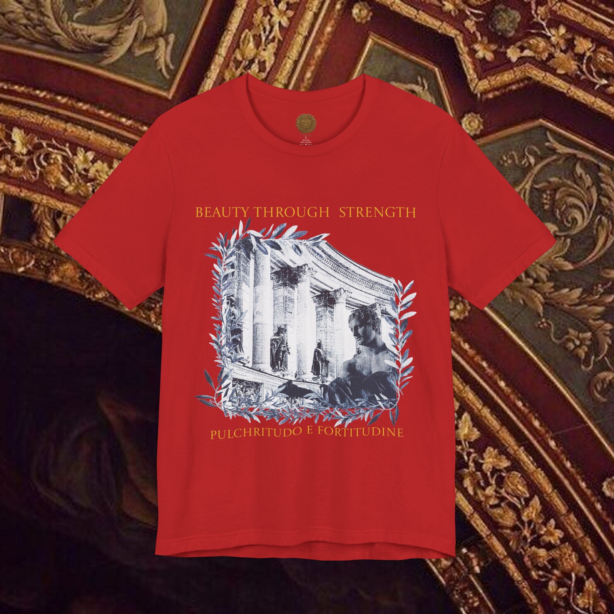 Beauty Through Strength Classically-Inspired Cotton Graphic T-Shirt