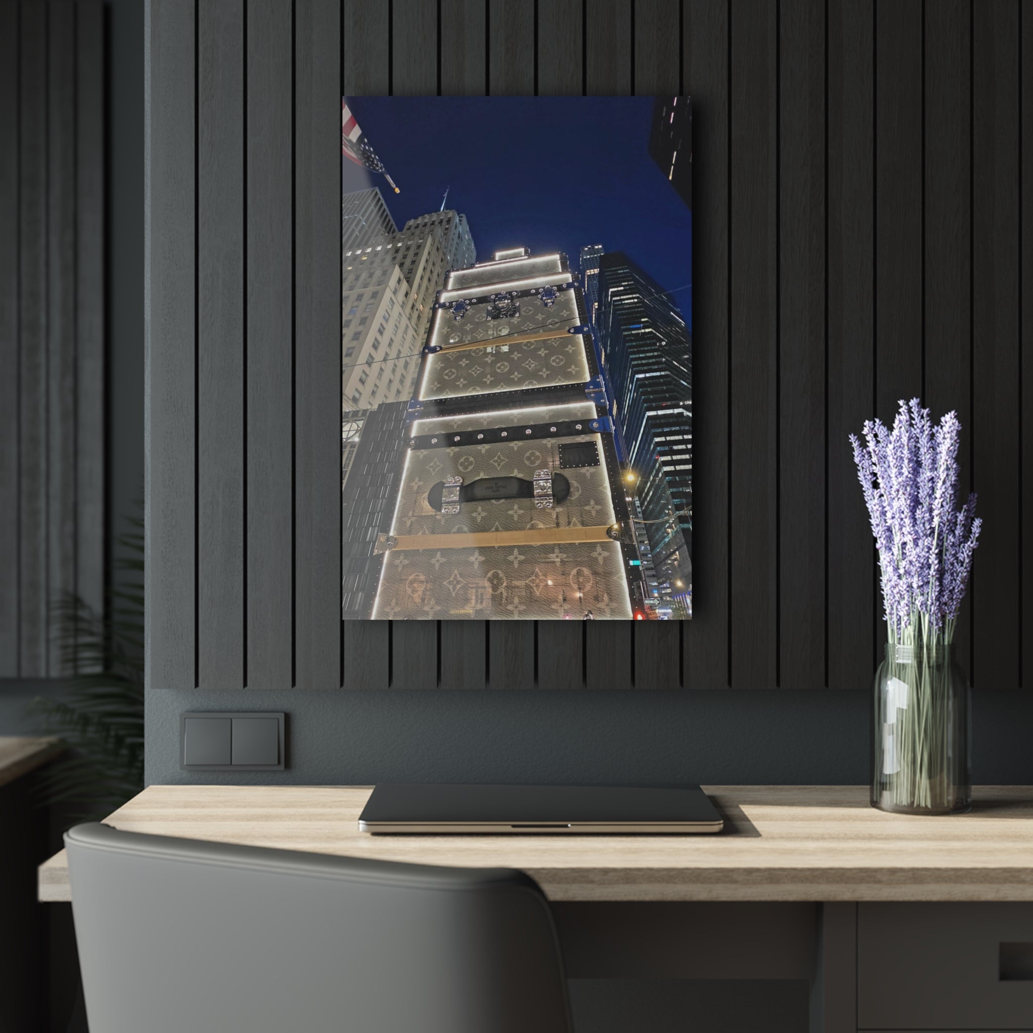 Louis Vuitton Trunk Building NYC Acrylic Print