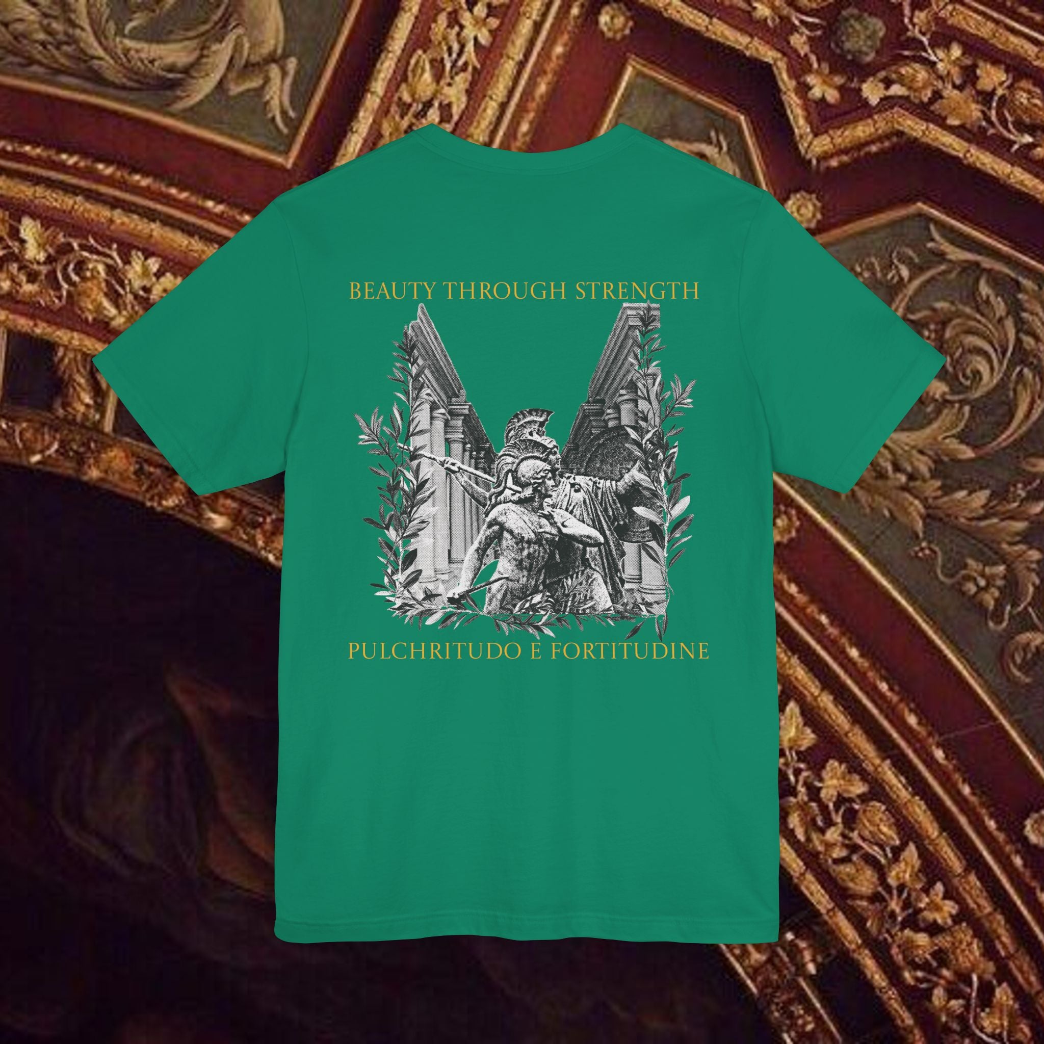 The Goddess's Protection Classically-Inspired Cotton Graphic T Shirt Back Version