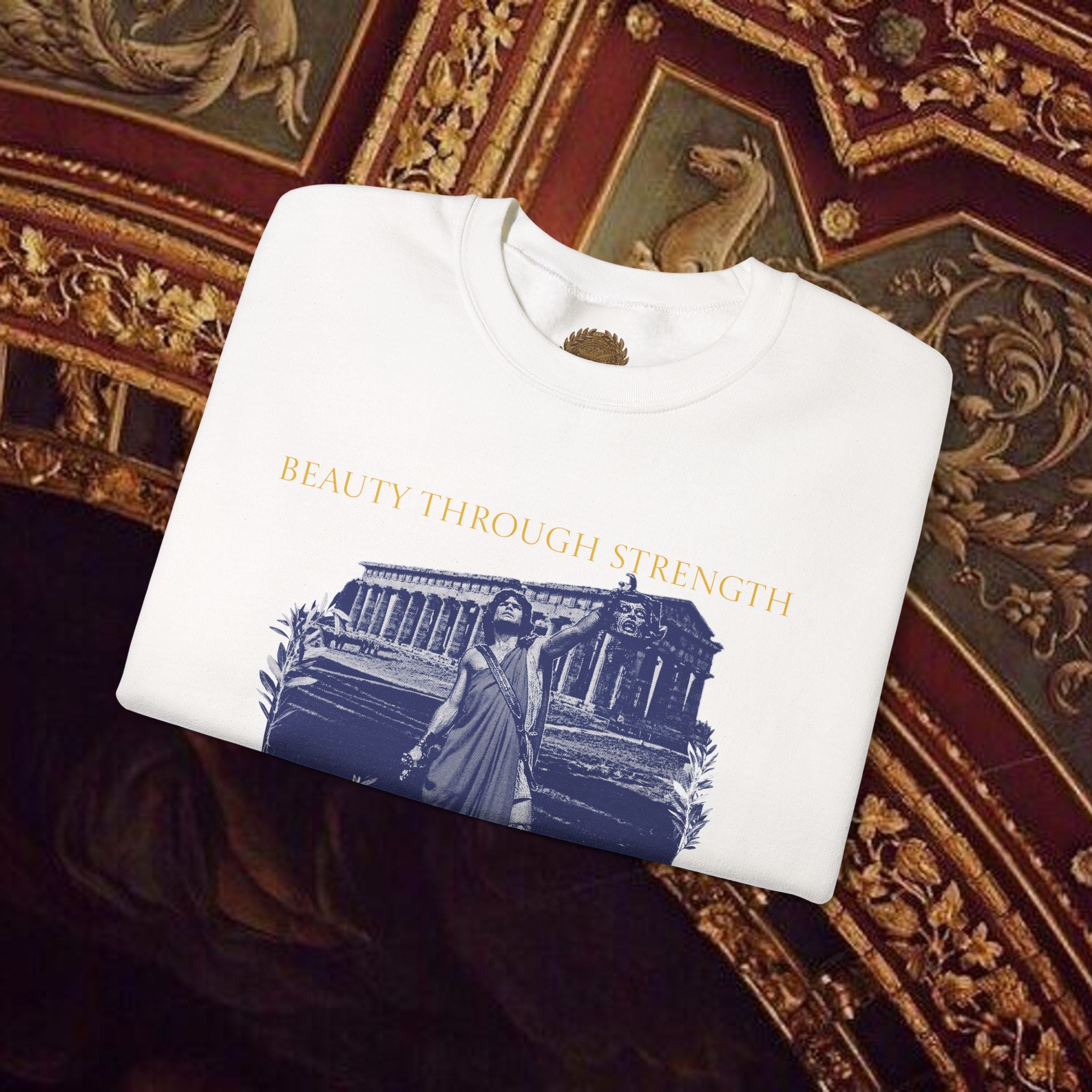 The Hero's Victory Classically-Themed Cotton Graphic T Sweatshirt