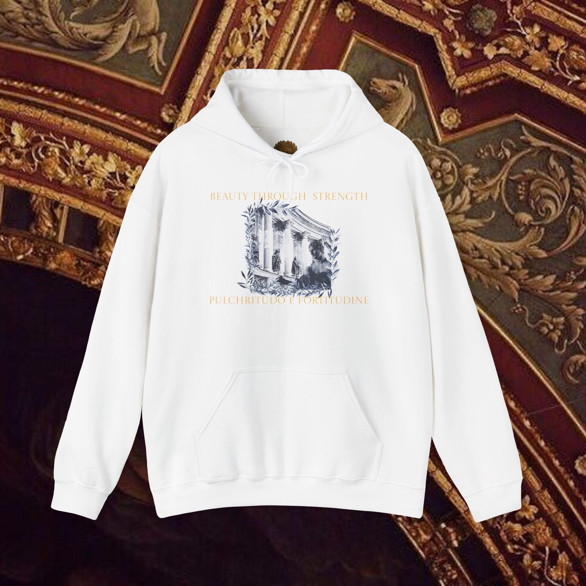 Beauty Through Strength Classically-Inspired Cotton Graphic Hoodie